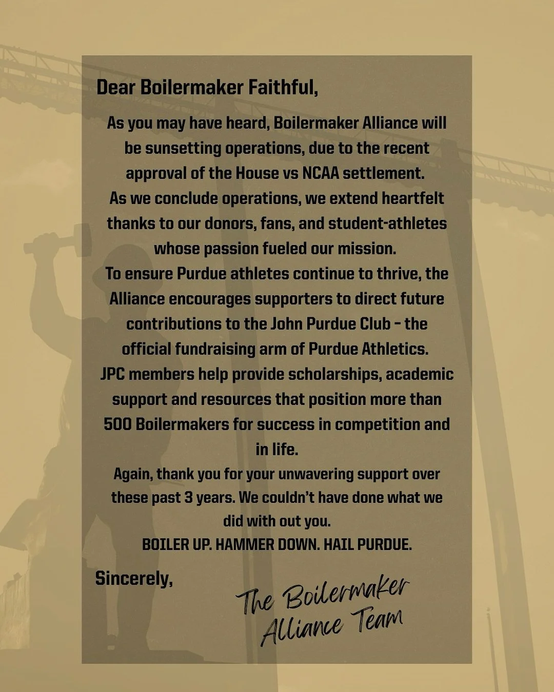 Wow, what a ride it has been! 

Thank you, Boilermakers!! 

#PurdueNIL #BoilermakerAlliance