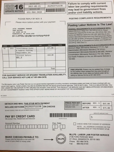 Labor Law Poster Scam - Don't be Fooled!