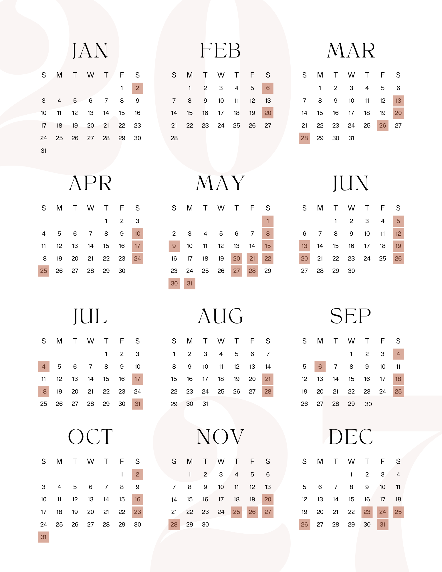 2027 available dates