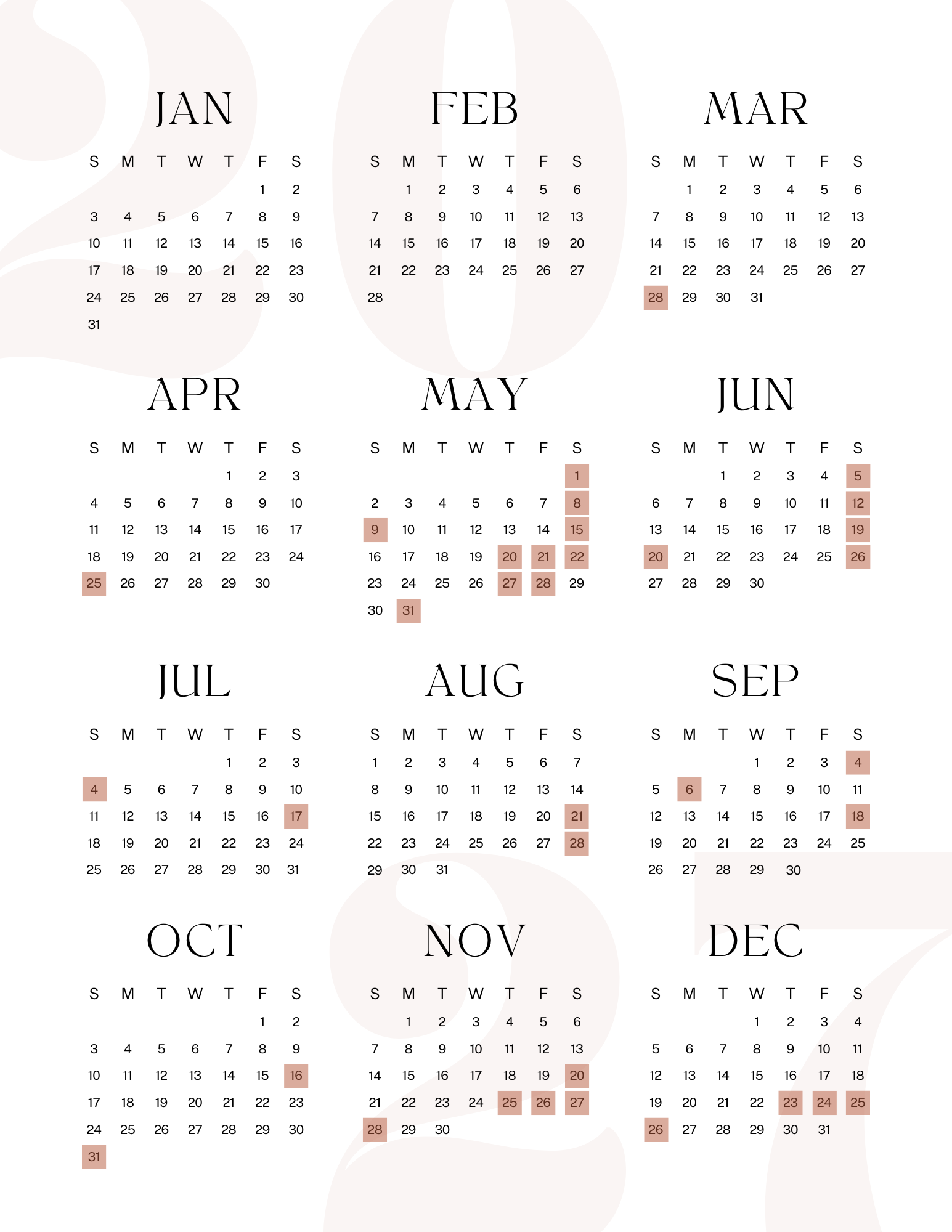 2027 available dates