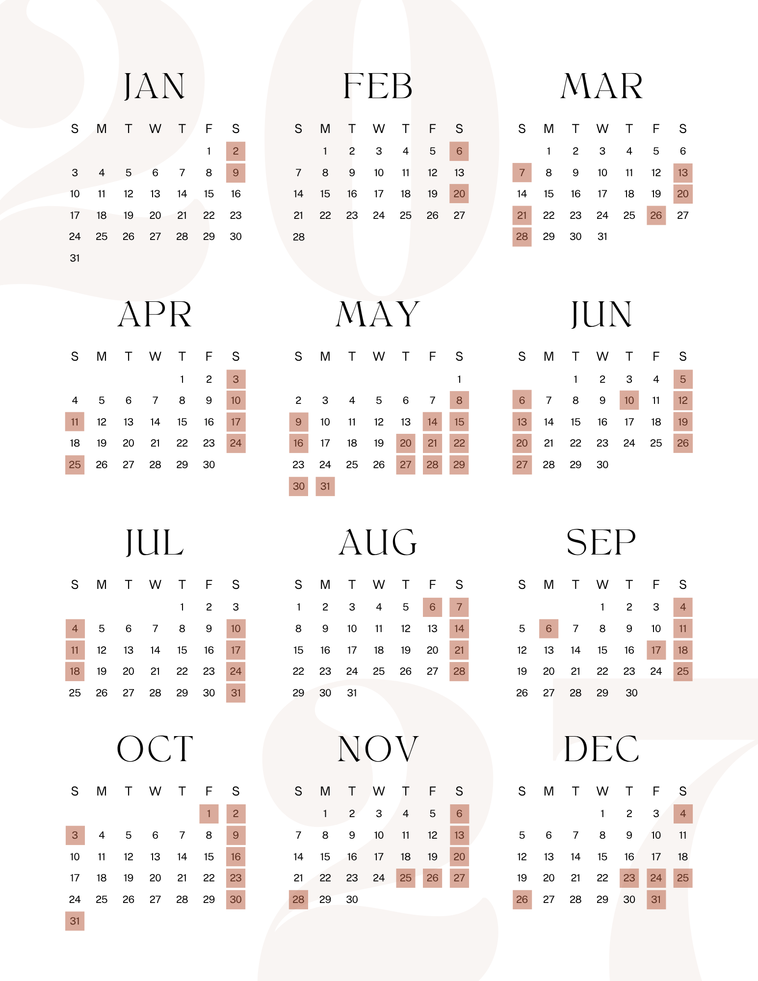 2027 available dates