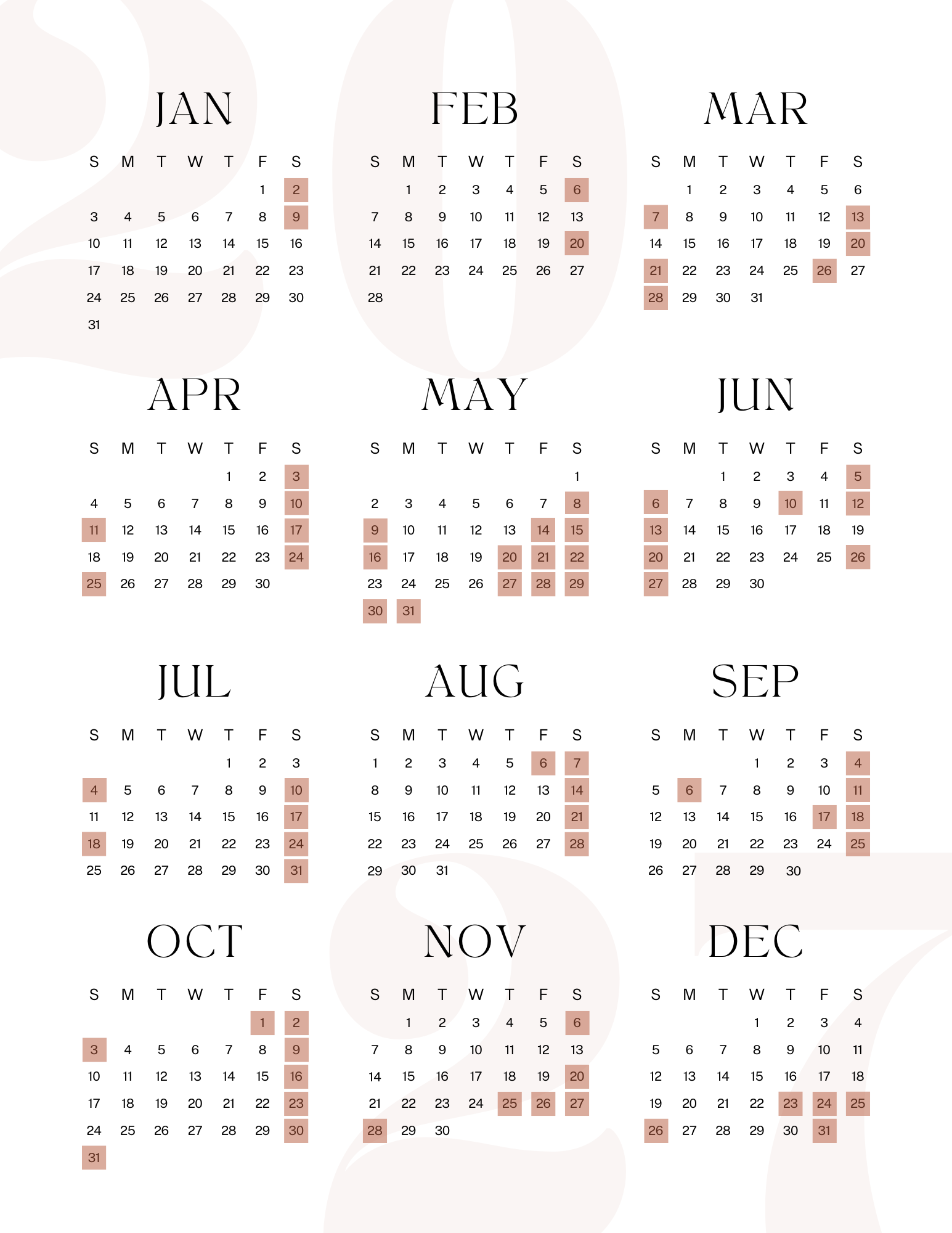2027 available dates