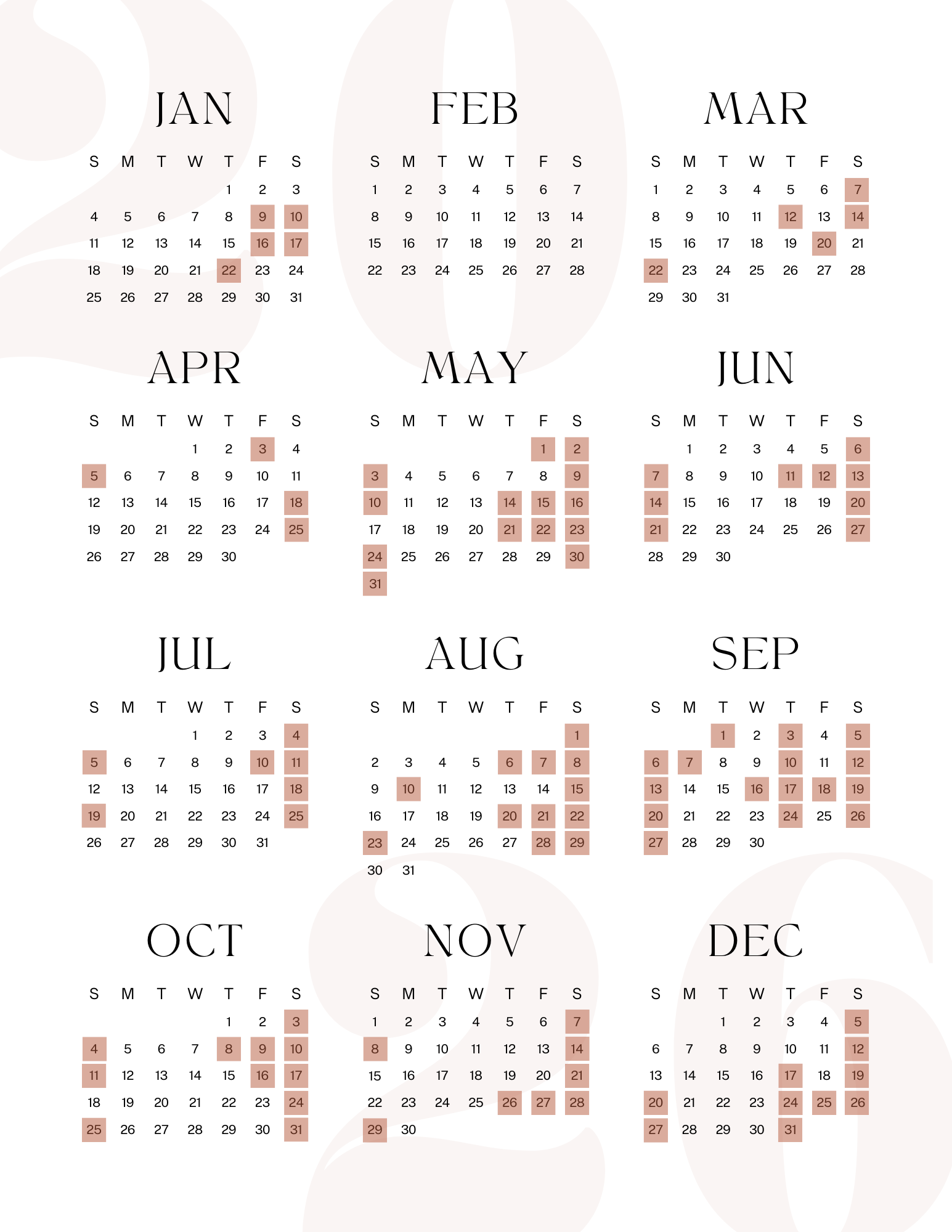 2026 available dates