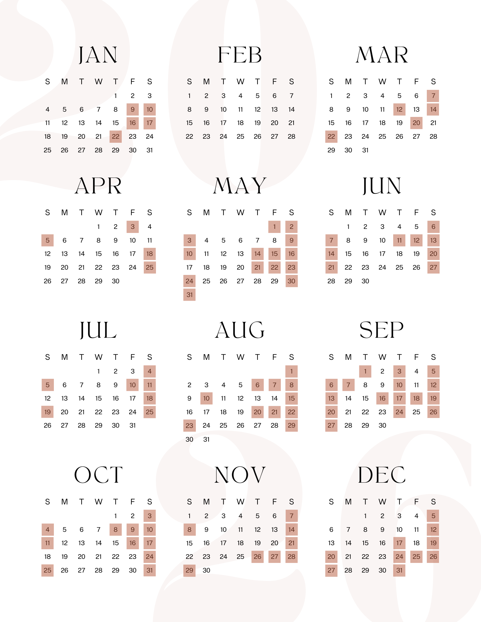 2026 available dates