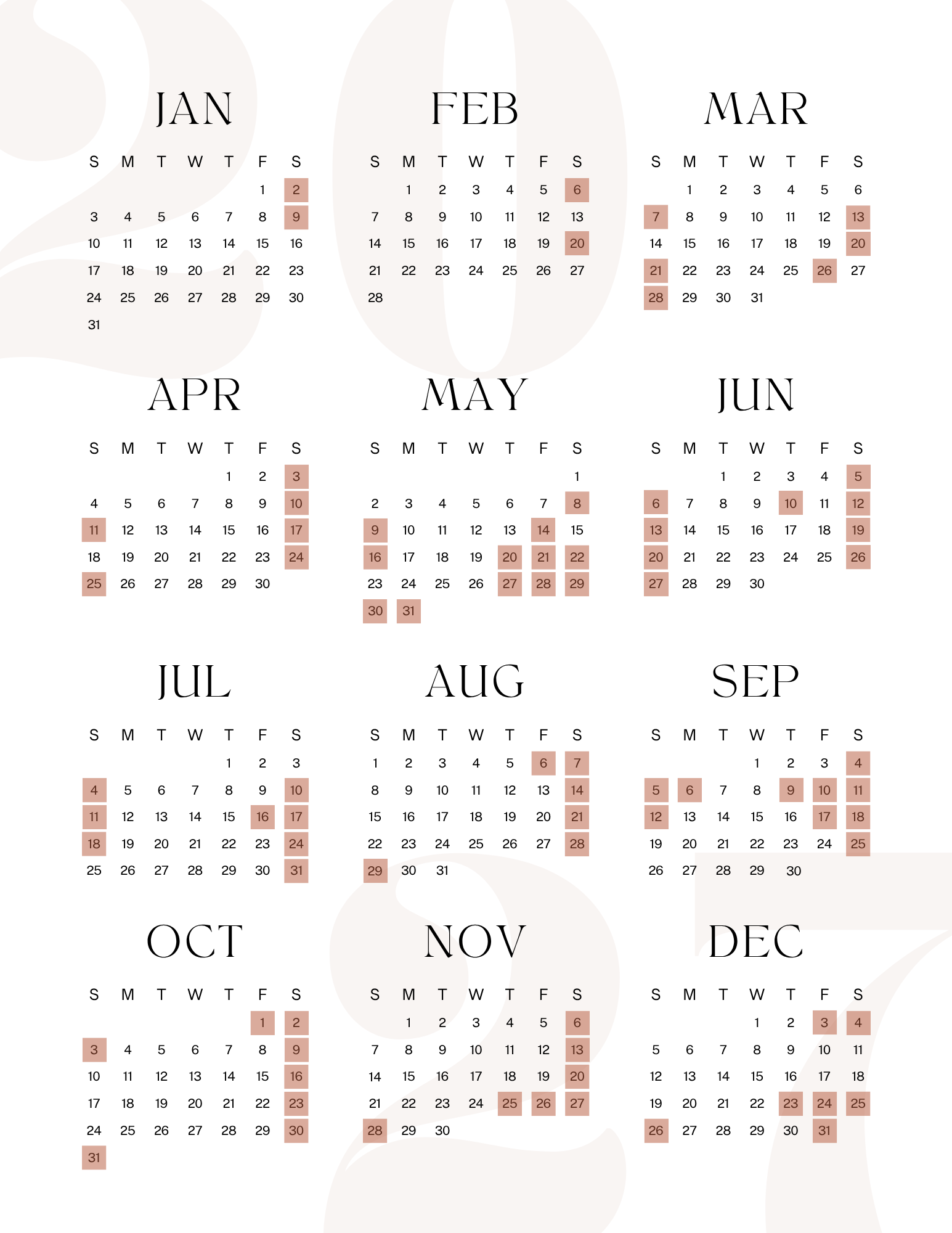2027 available dates