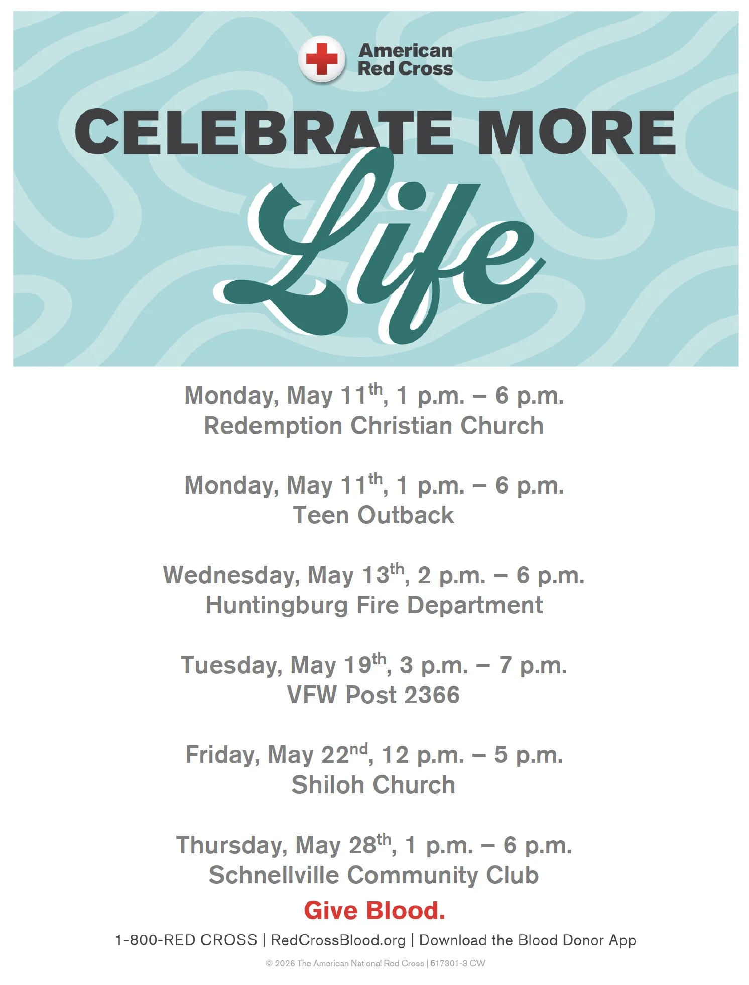 Blood Drive Opportunities in the Jasper Area - May