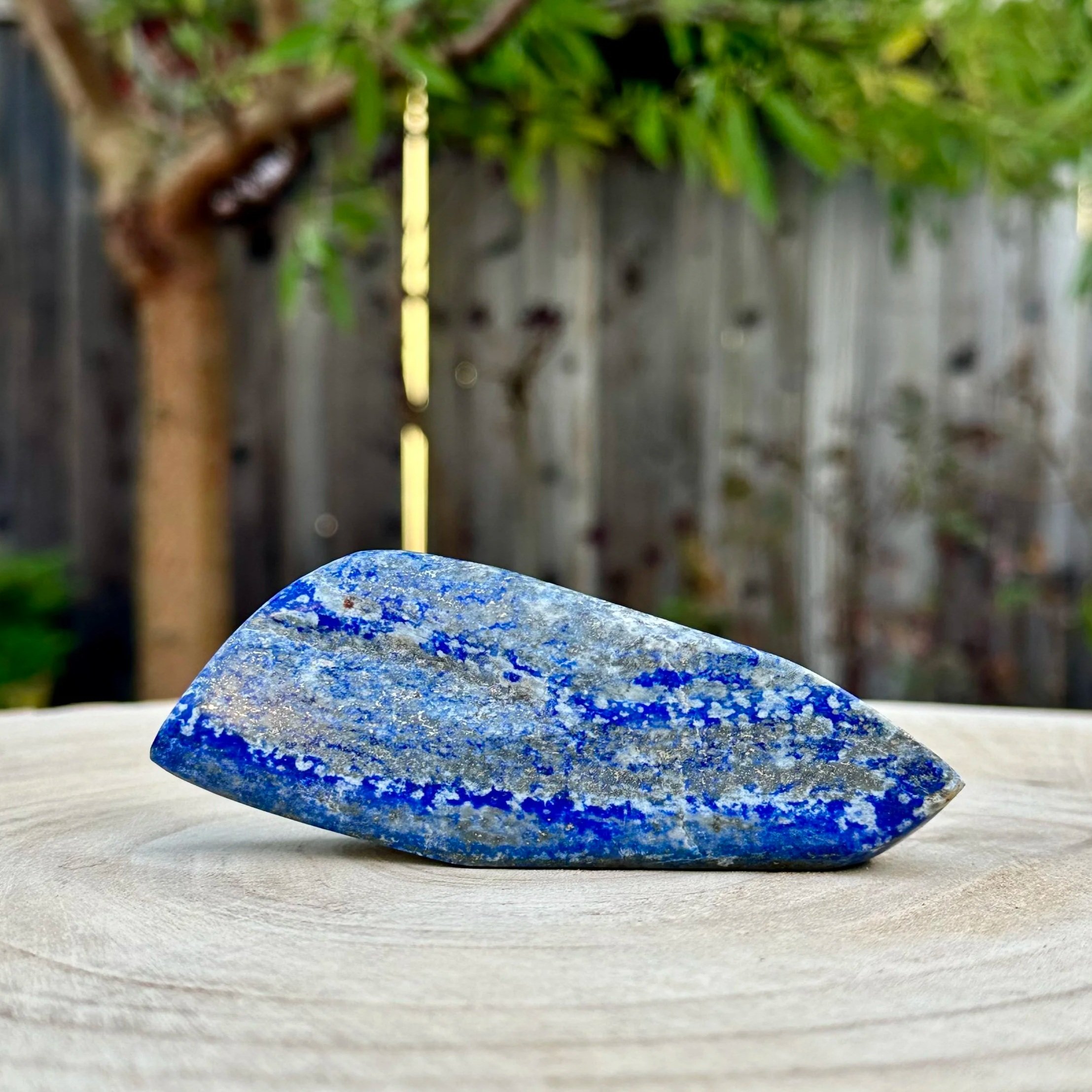 Material: Lapis Lazuli  
Title: Rise Up  
Available
 
Lapis Lazuli has been used for milennia for magick and royalty. This double point will help you channel your own purpose and power.