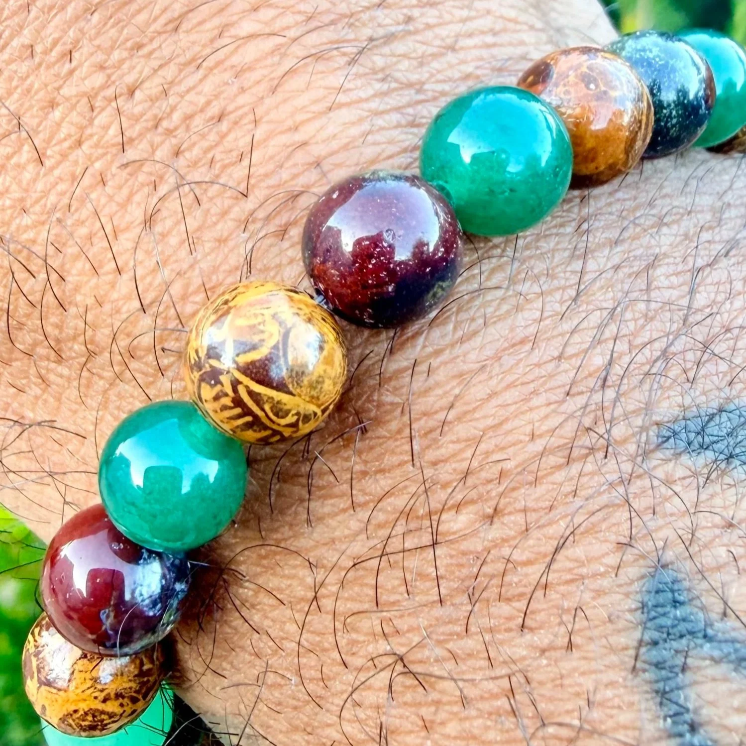 Threshold Guardian - Calligraphy Stone, Dragons Blood, Green Aventurine