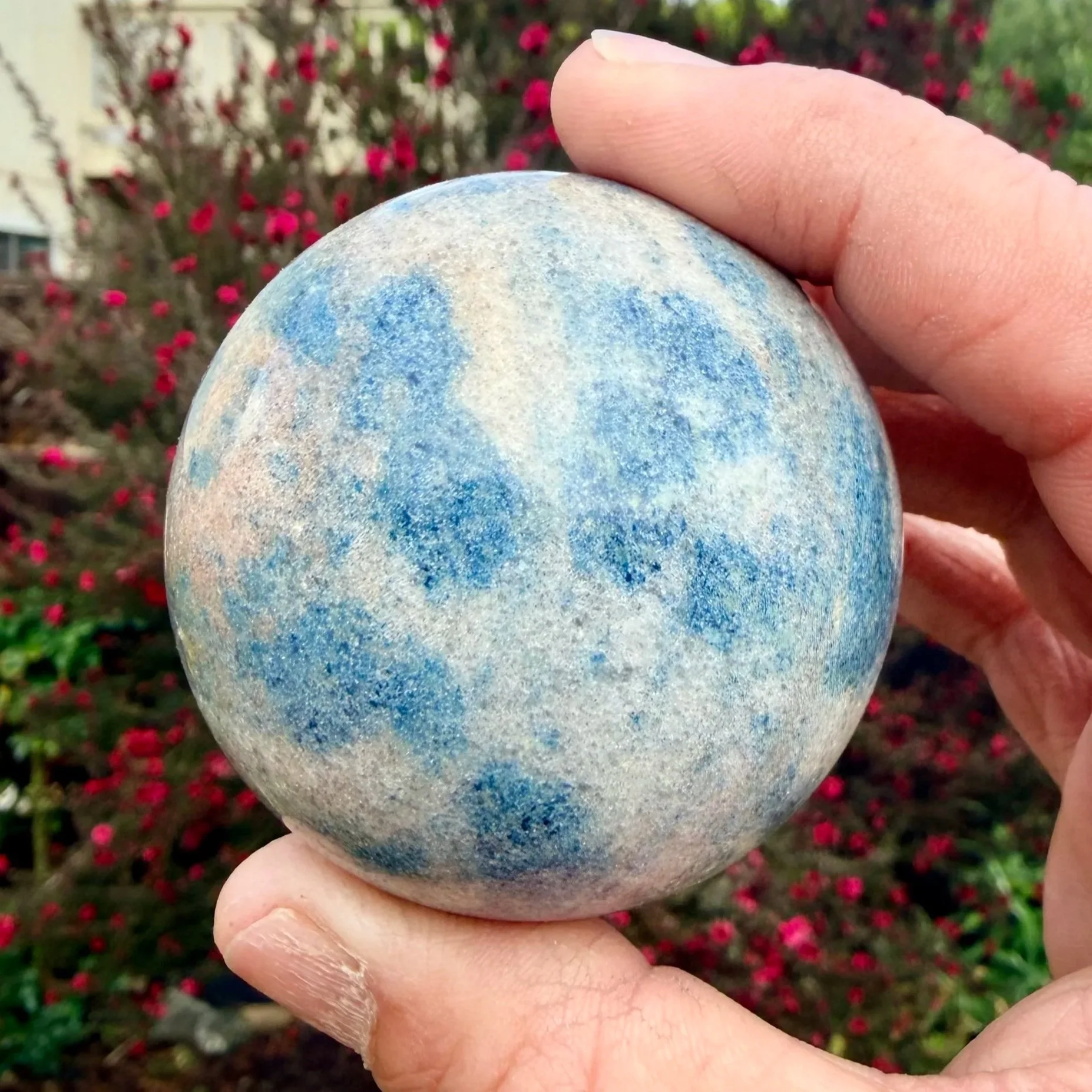 Azurite in Granite Sphere