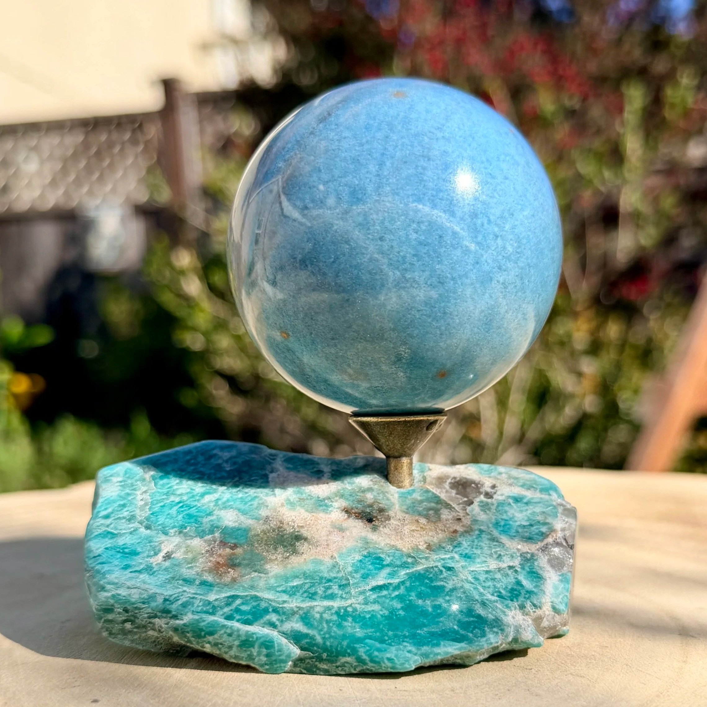 Amazonite Sphere Stand - Handmade
