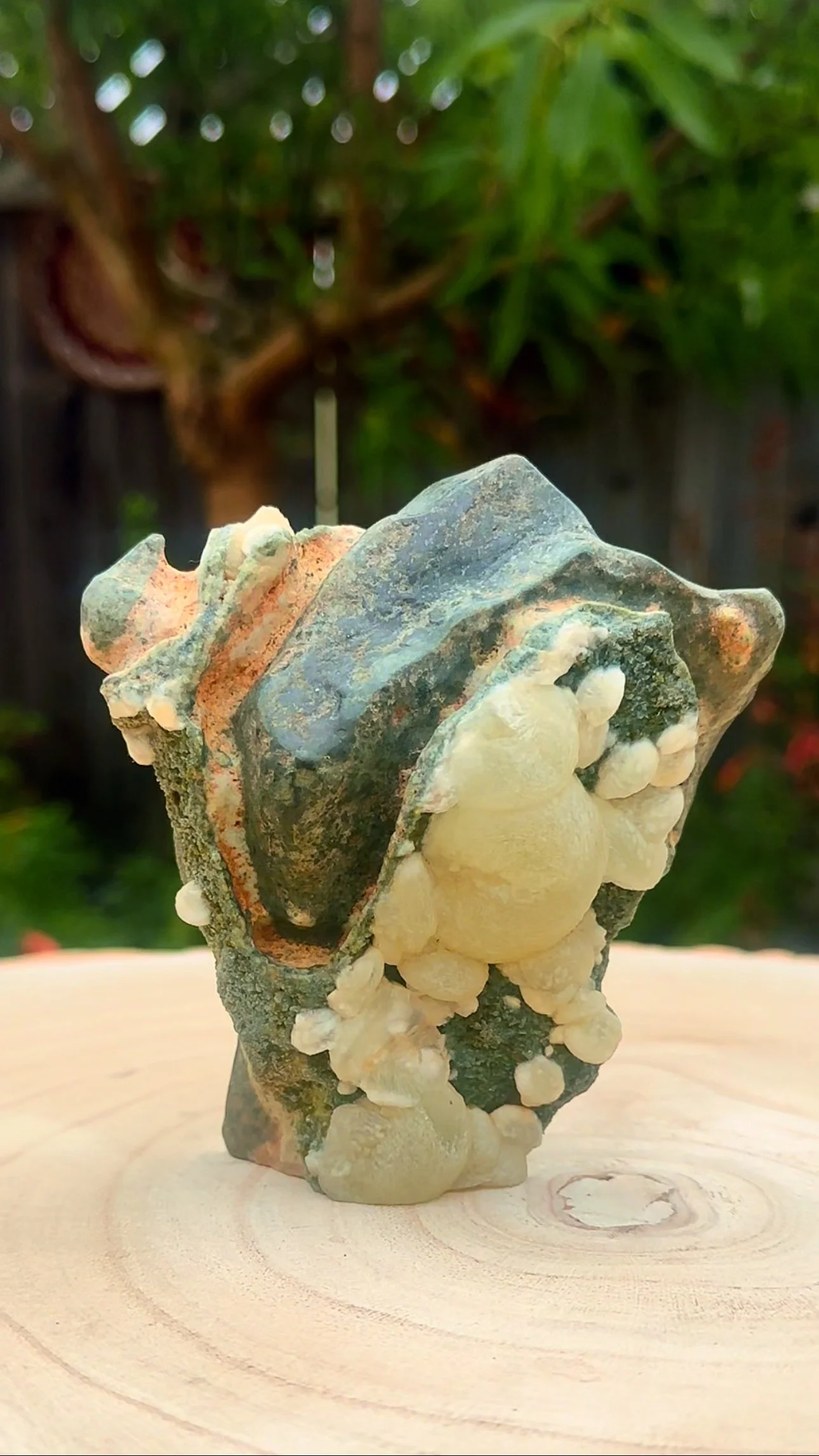 Material: Prehnite in matrix
Title: The Birth of Pegasus
Prehnite is a stone of warmth and manifestation, and an aid to the wounded healer.
The winged horse Pegasus emerged from Medusa's severed neck, and went on to create the spring Hippocrene,