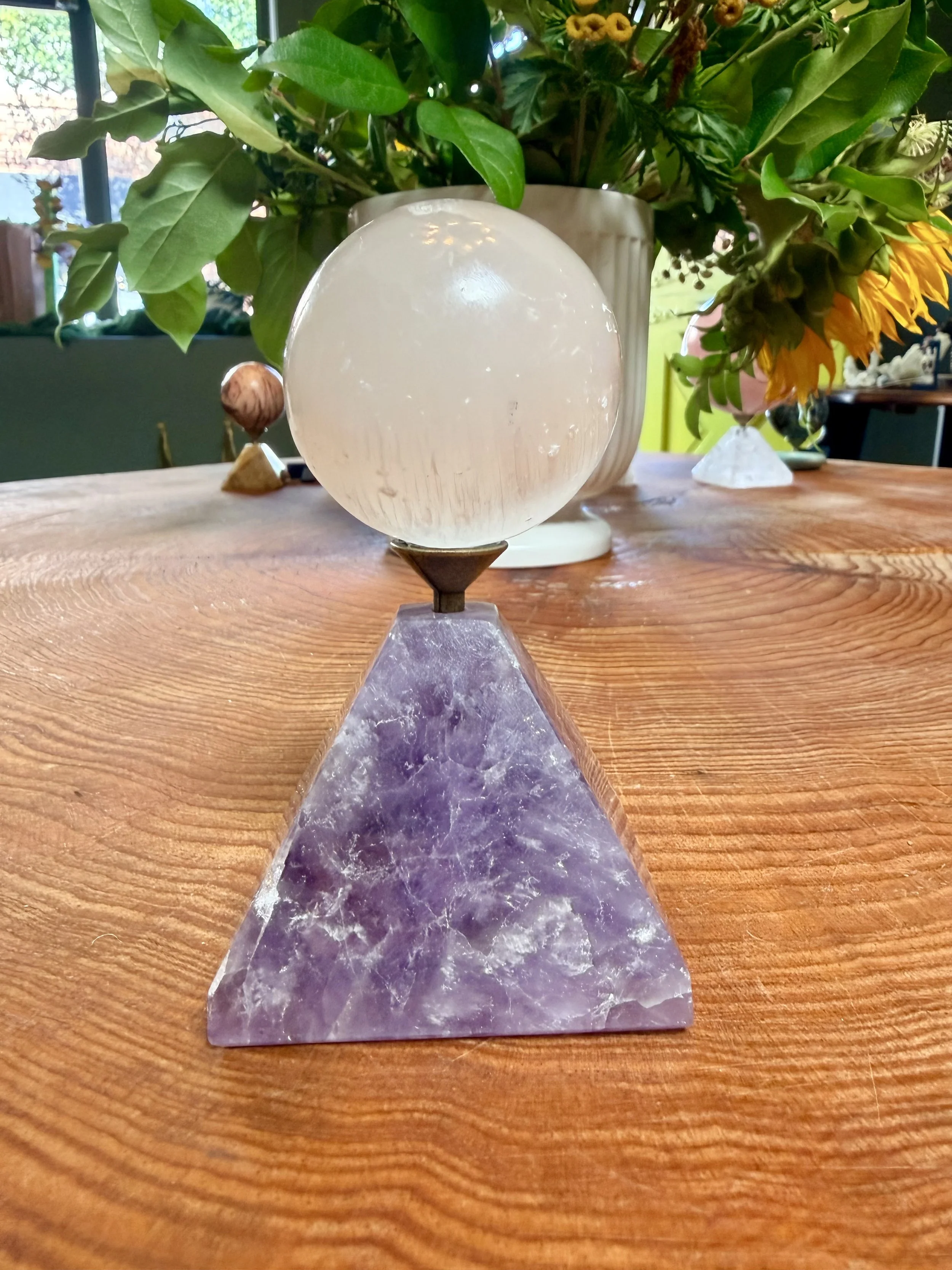 Amethyst Sphere Stand - Handmade