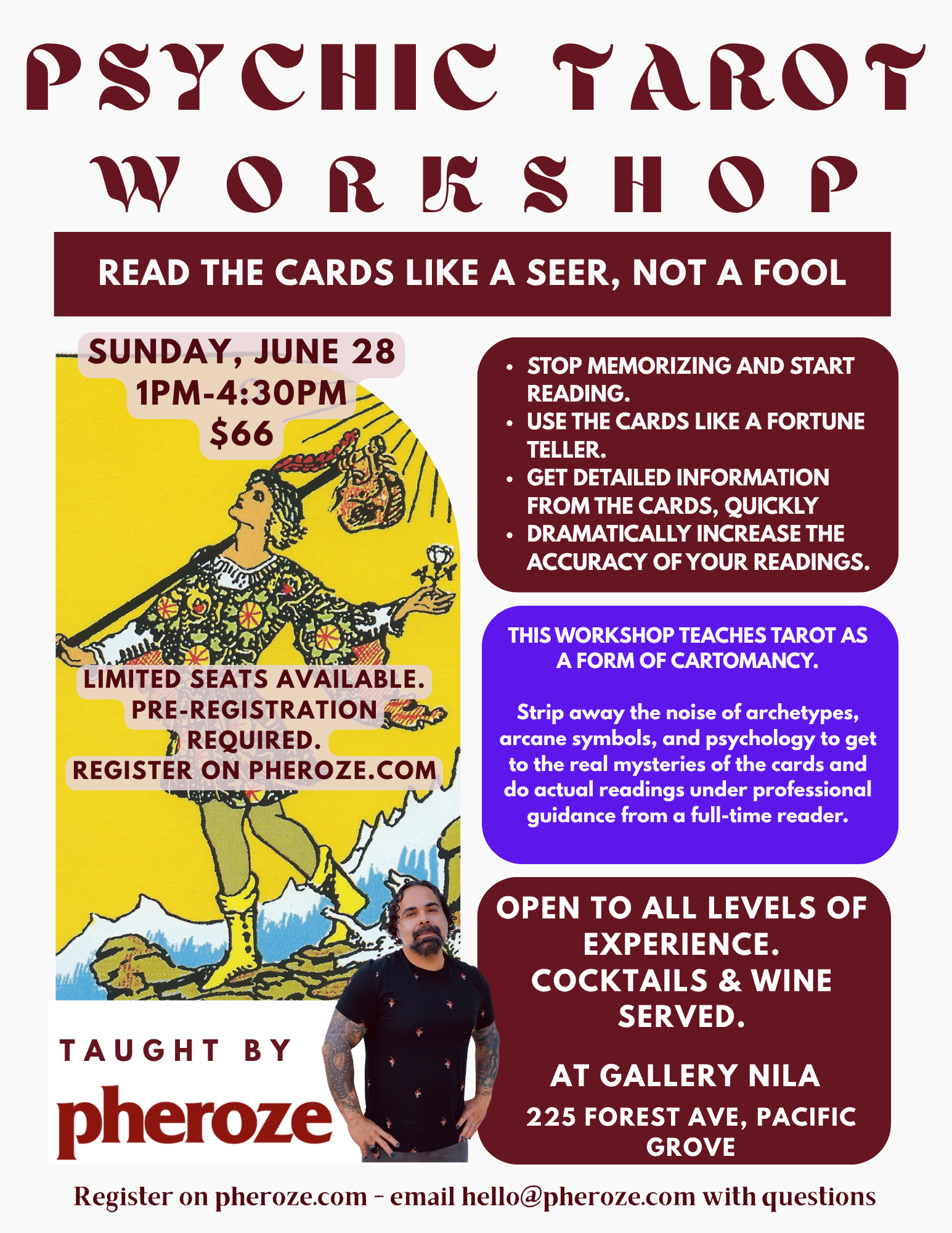 Psychic Tarot Workshop Flyer