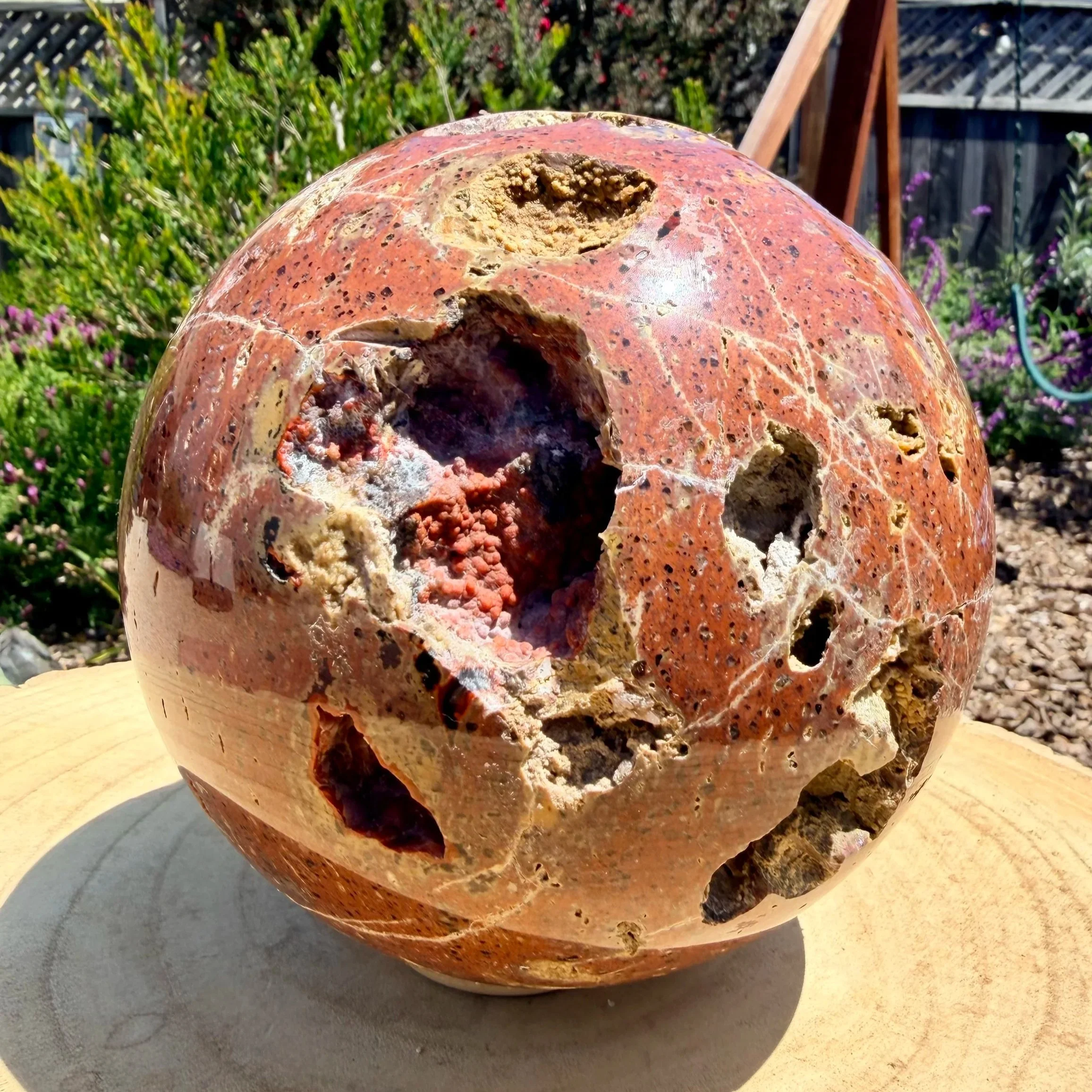 Red Fox Agate Sphere XXL