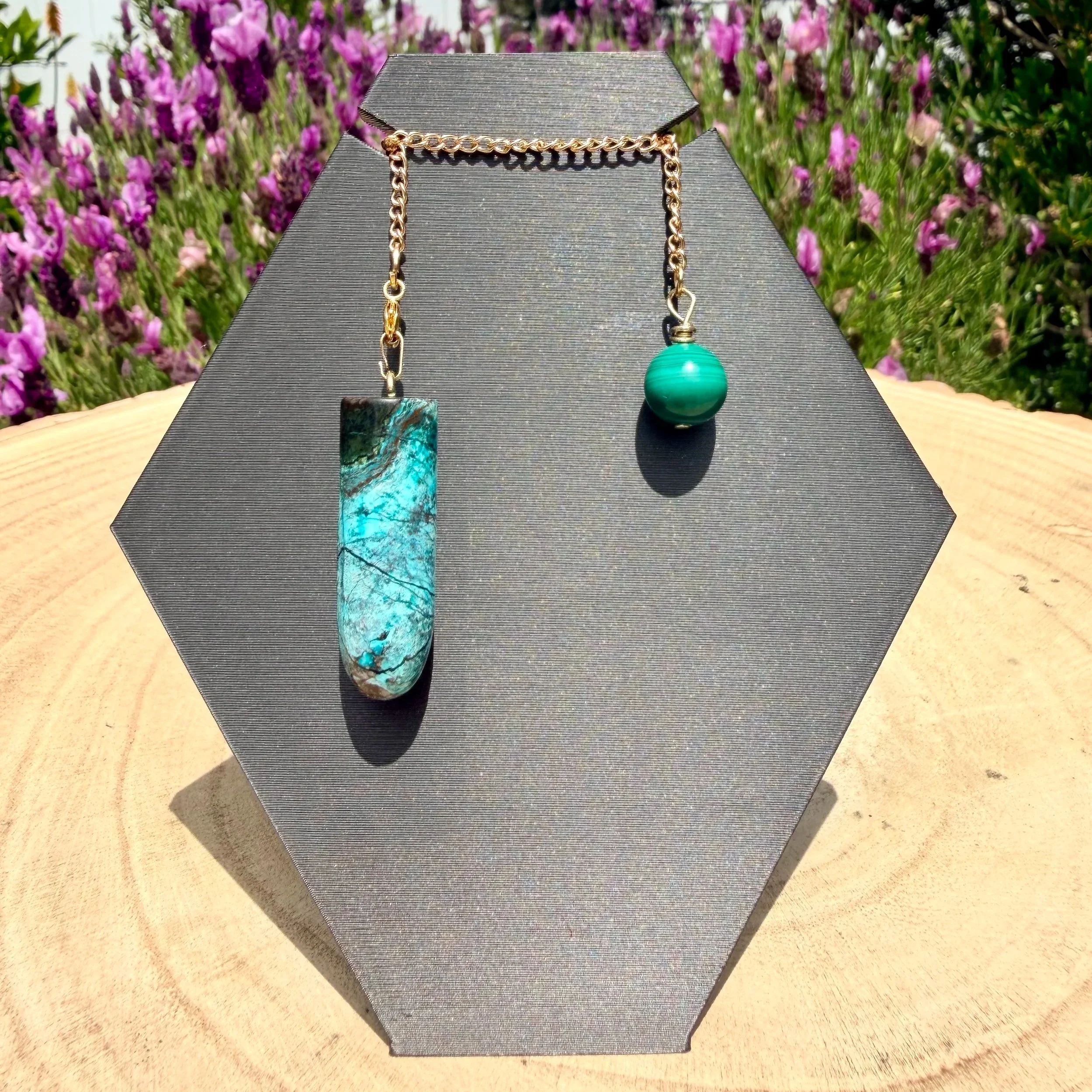 Handmade Pendulum & Pendant - Chrysocolla with Malachite