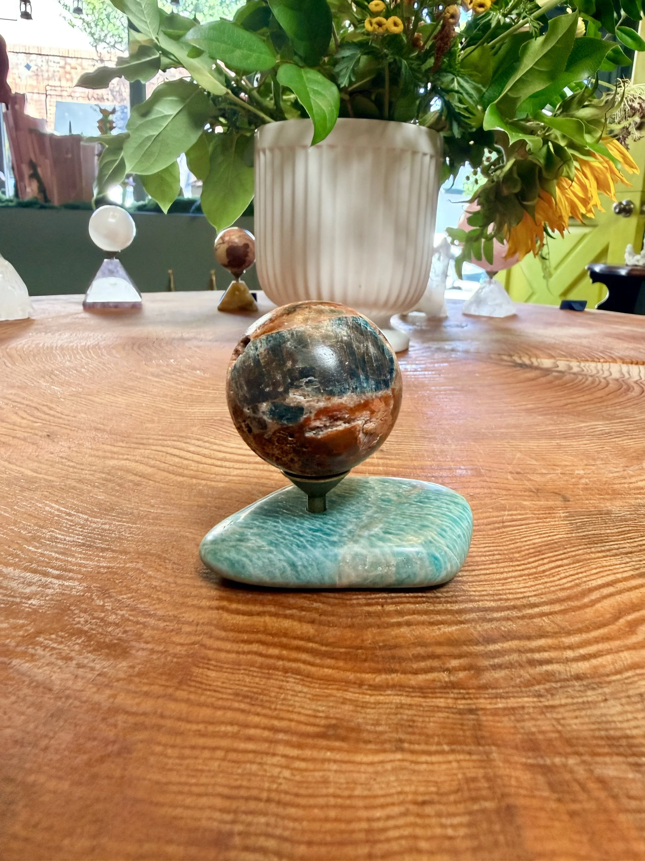 Amazonite Sphere Stand - Handmade