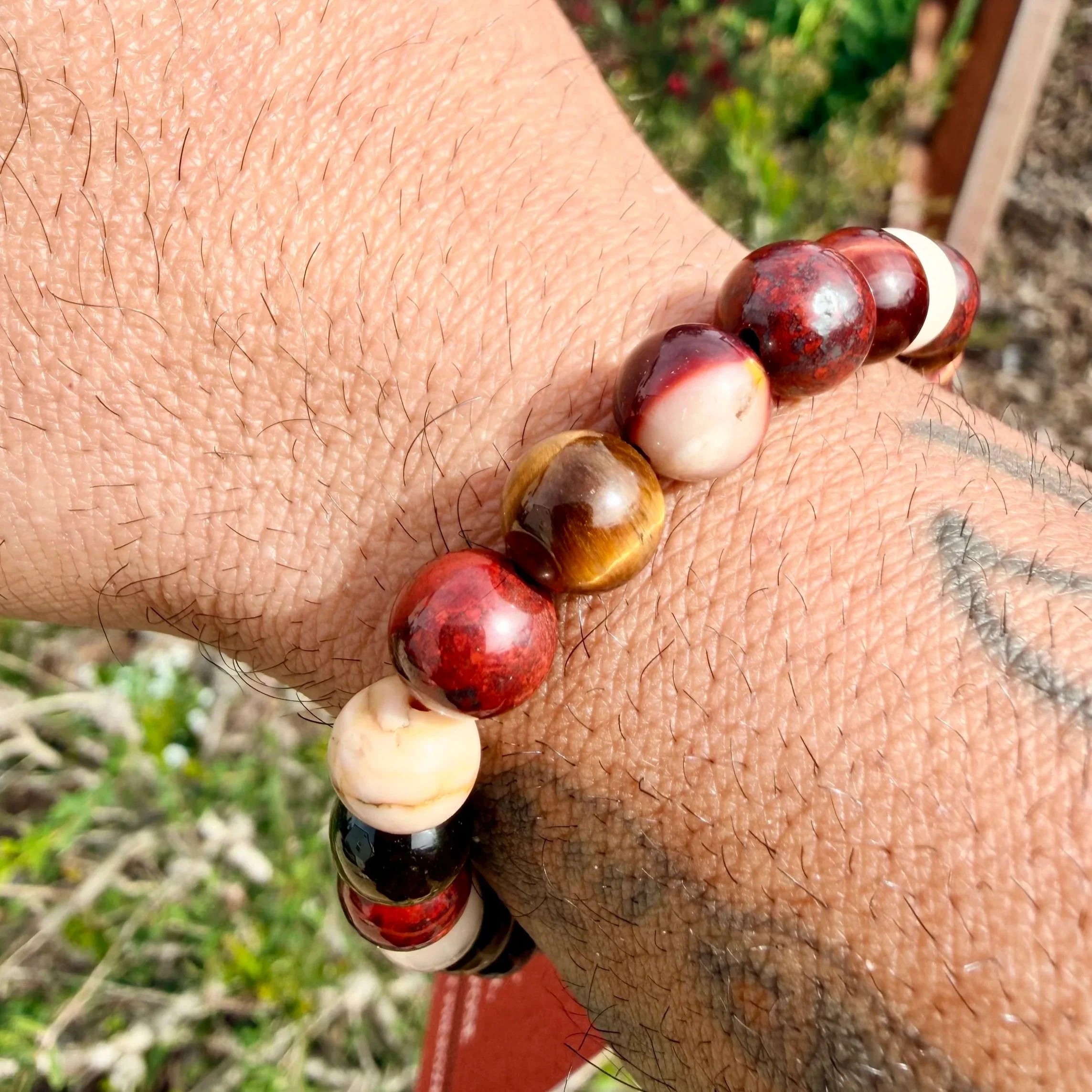 I Make Space For Joy - Mookaite, Poppy Jasper, Tiger’s Eye Bracelet