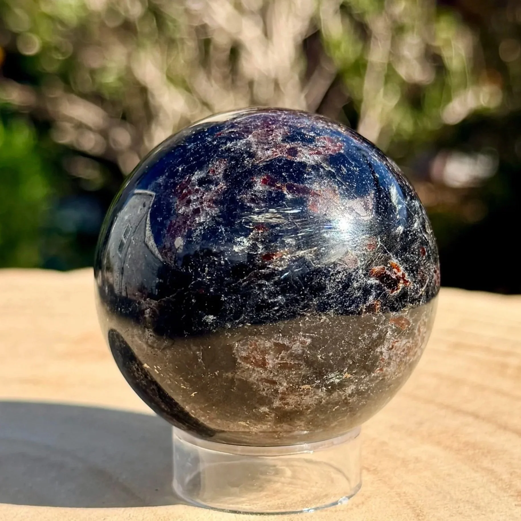 Arfvedsonite/ Anthophyllite & Garnet Sphere