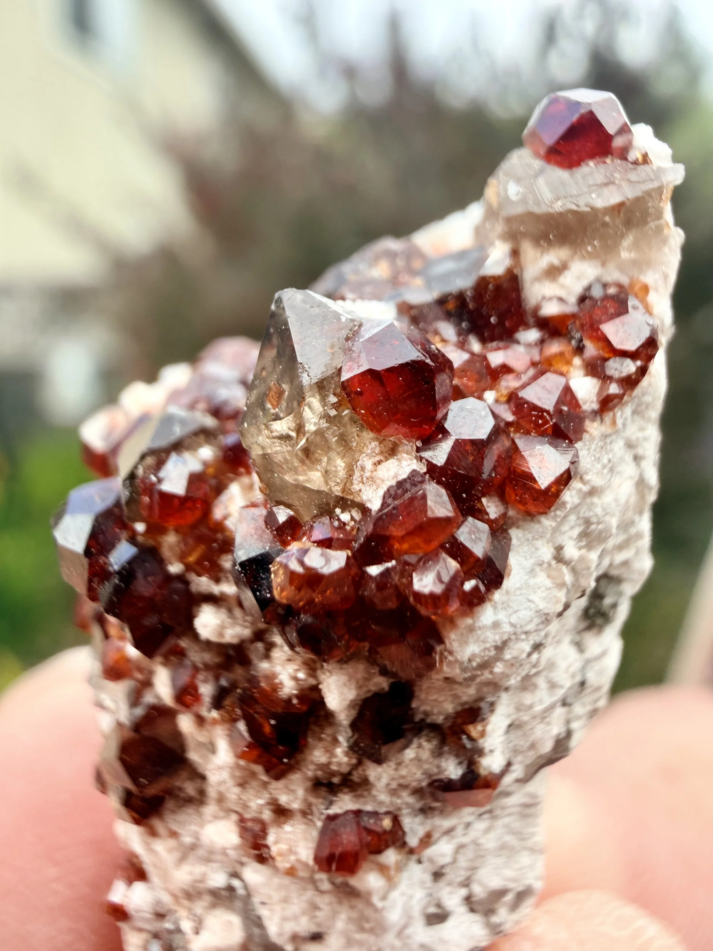 Spessartine Garnet with Smoky Quartz (Tongbei)