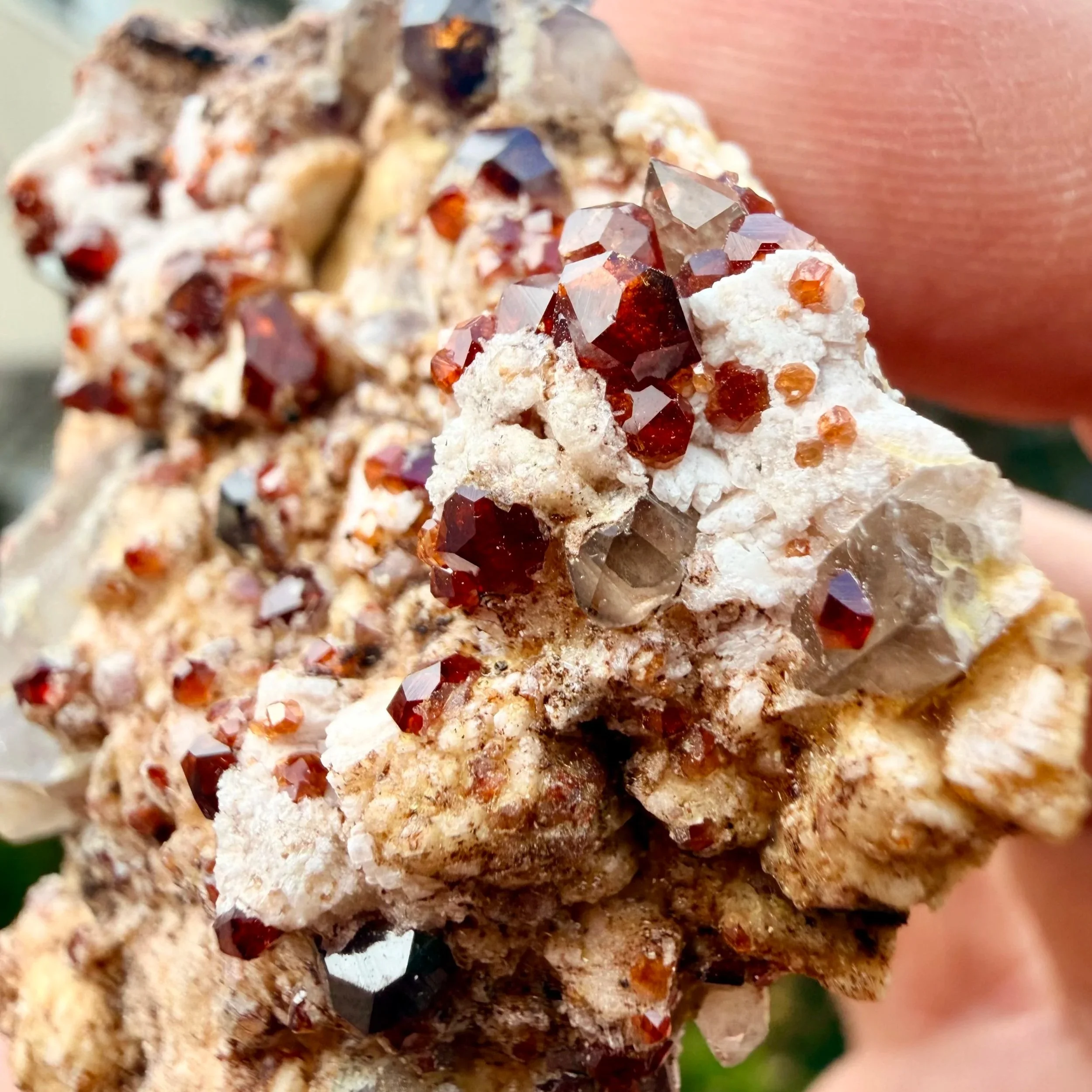 Spessartine Garnet with Smoky Quartz (Tongbei)