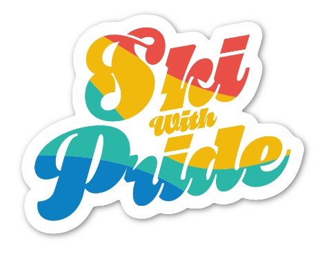 Vinyl Stickers Glossy - Ski With Pride (Small) — Telluride Gay Ski Week