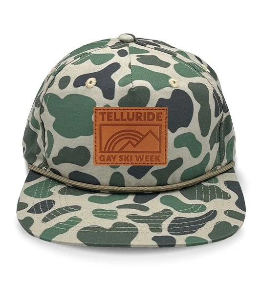 Marsh Green Camo Rope Hat with Leather Patch