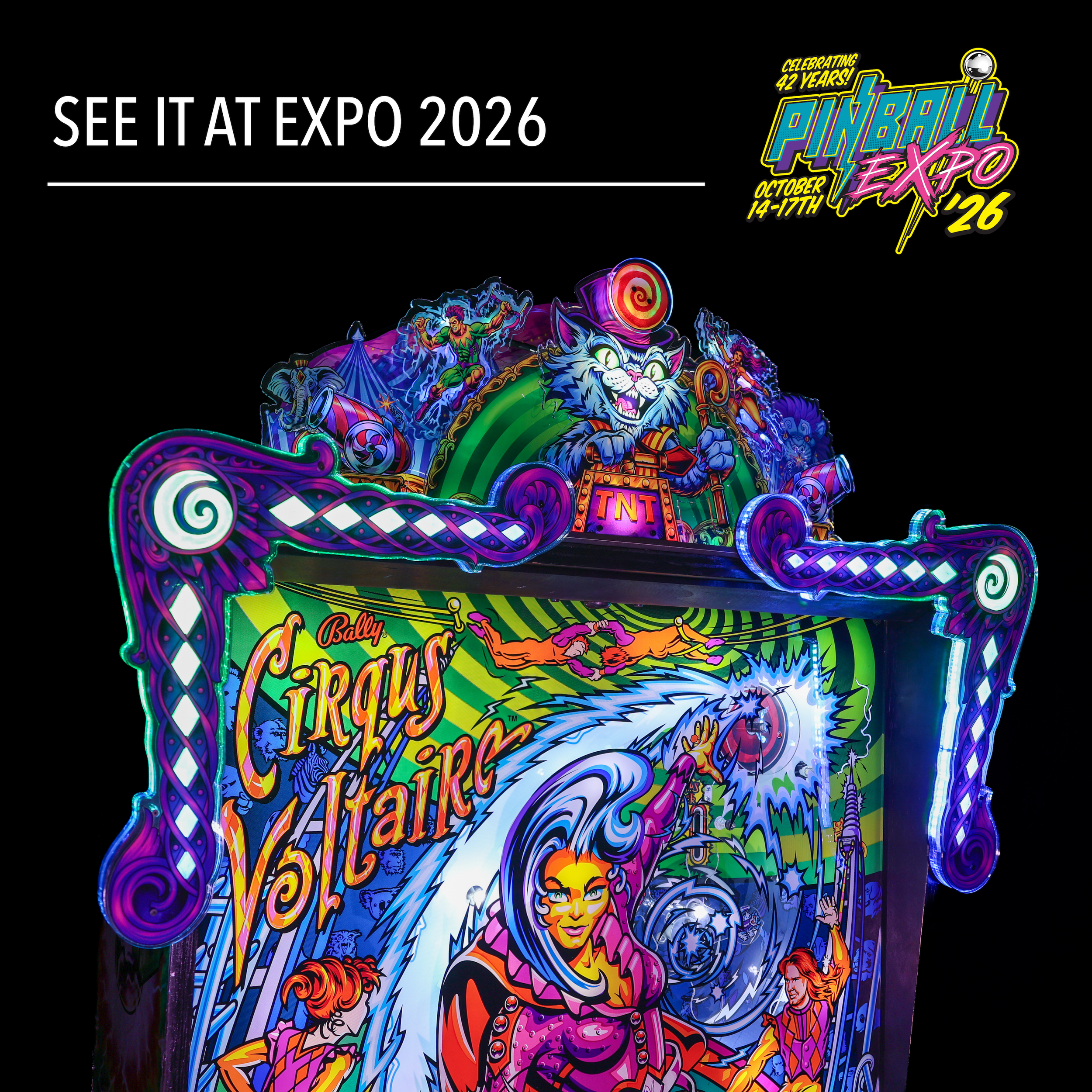 Officially Licensed Cirqus Voltaire Pinball Topper