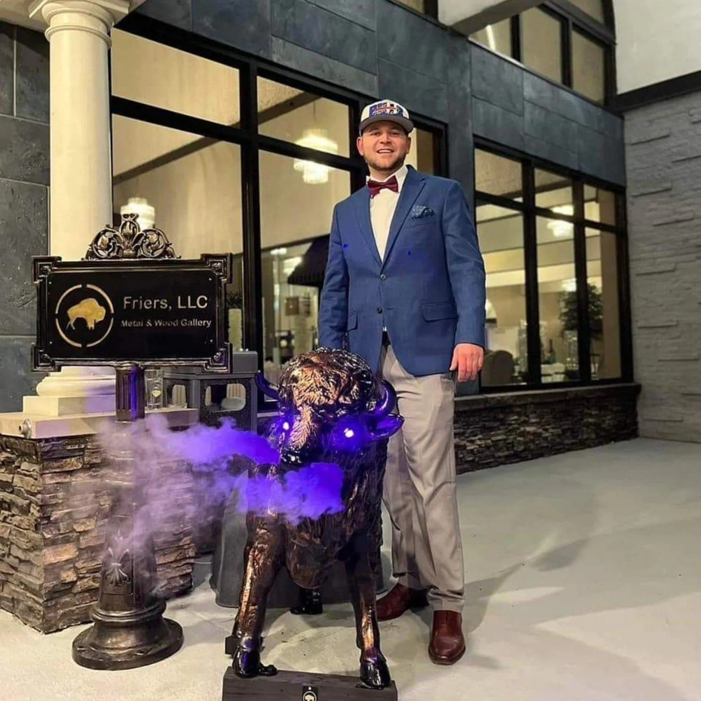 Sean Reeb of the Youth Sports Foundation of Buffalo showcasing a successful silent auction funded through sponsored consignment auction items from BW Unlimited Charity Fundraising.