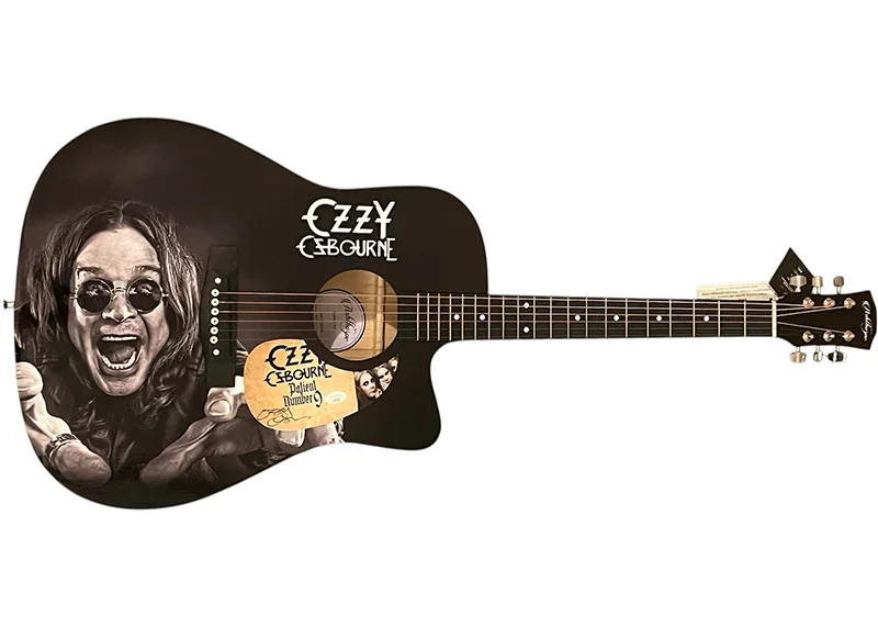 JSA authenticated Ozzy Osbourne autographed guitar, a proven high-performing consignment auction item for charity fundraisers.