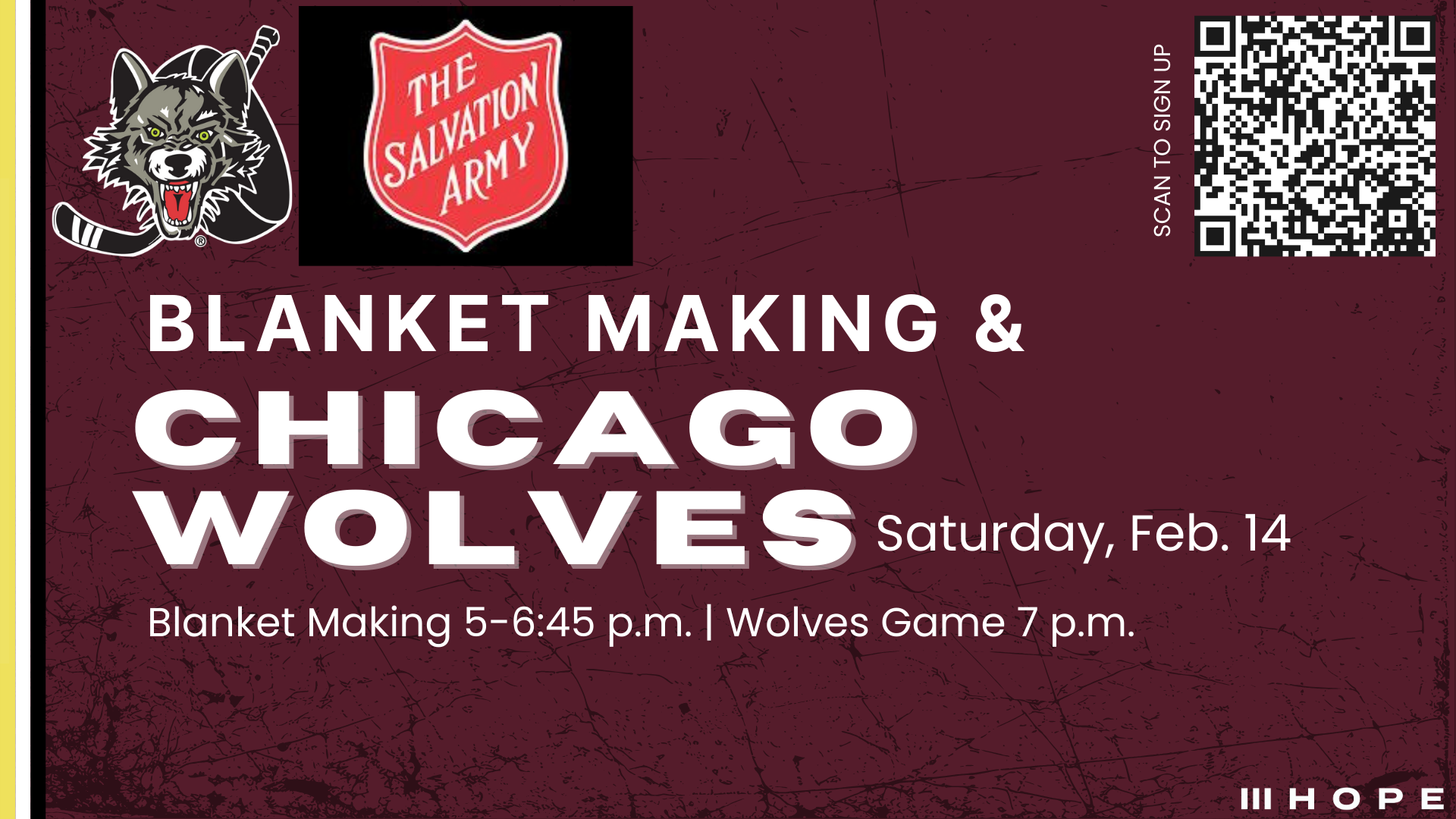 Salvation Army/Chicago Wolves Blanket Making