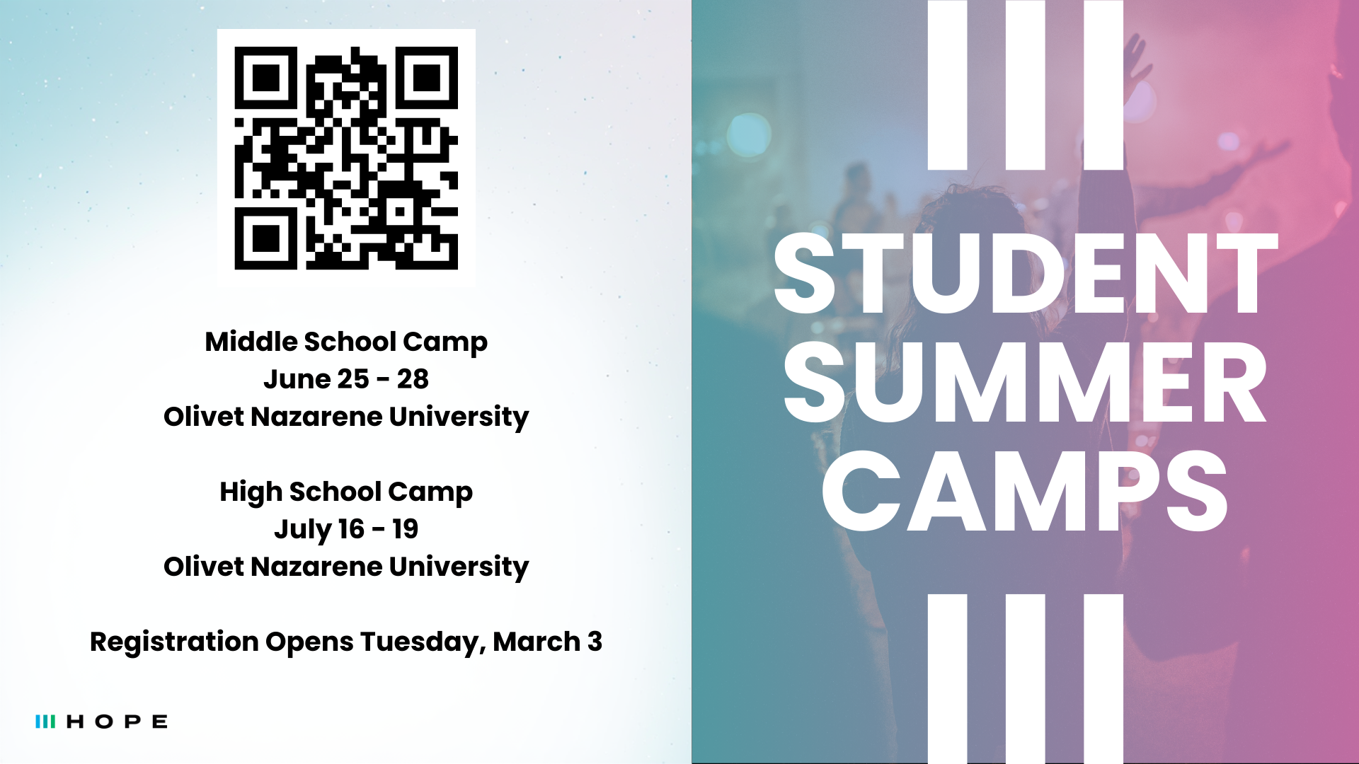 Hope Students Camp (Middle School &amp; High School)