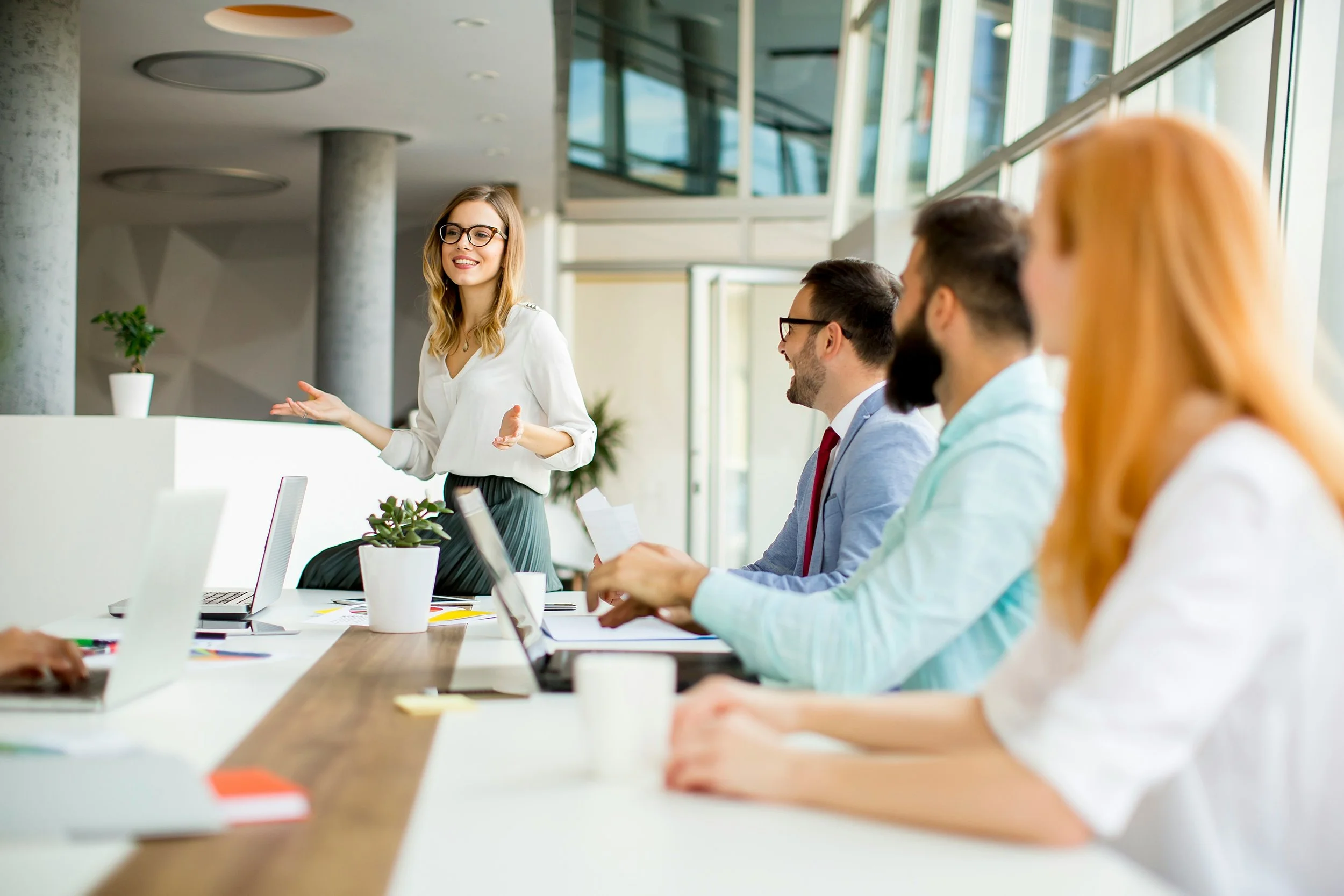 Executive displaying effective leadership qualities