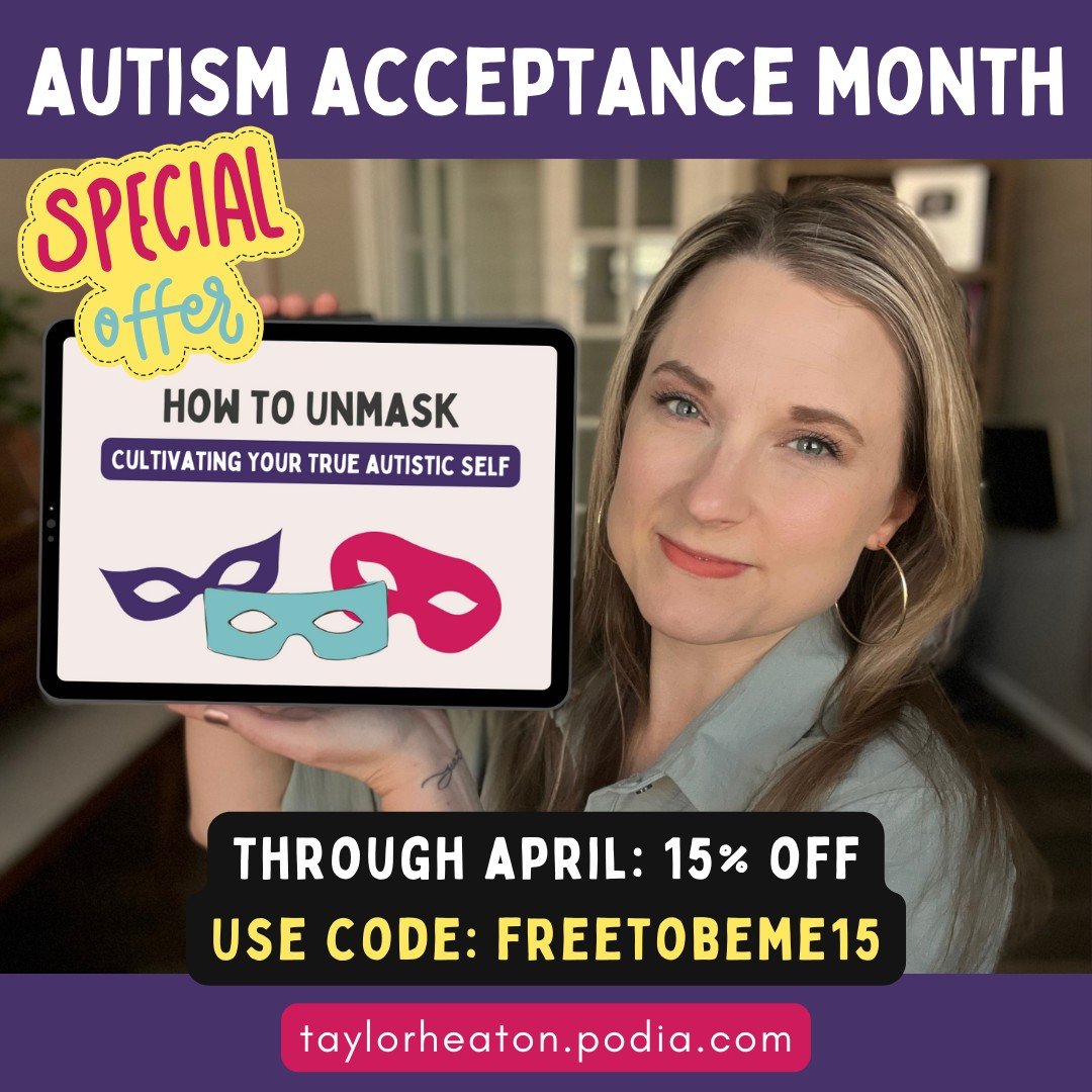 One of the most powerful ways I've learned to accept myself as a late-diagnosed autistic mom is through the practice of unmasking. 🎭 This practice can be somewhat intimidating because there are hardly any resources out there to help us understand ho