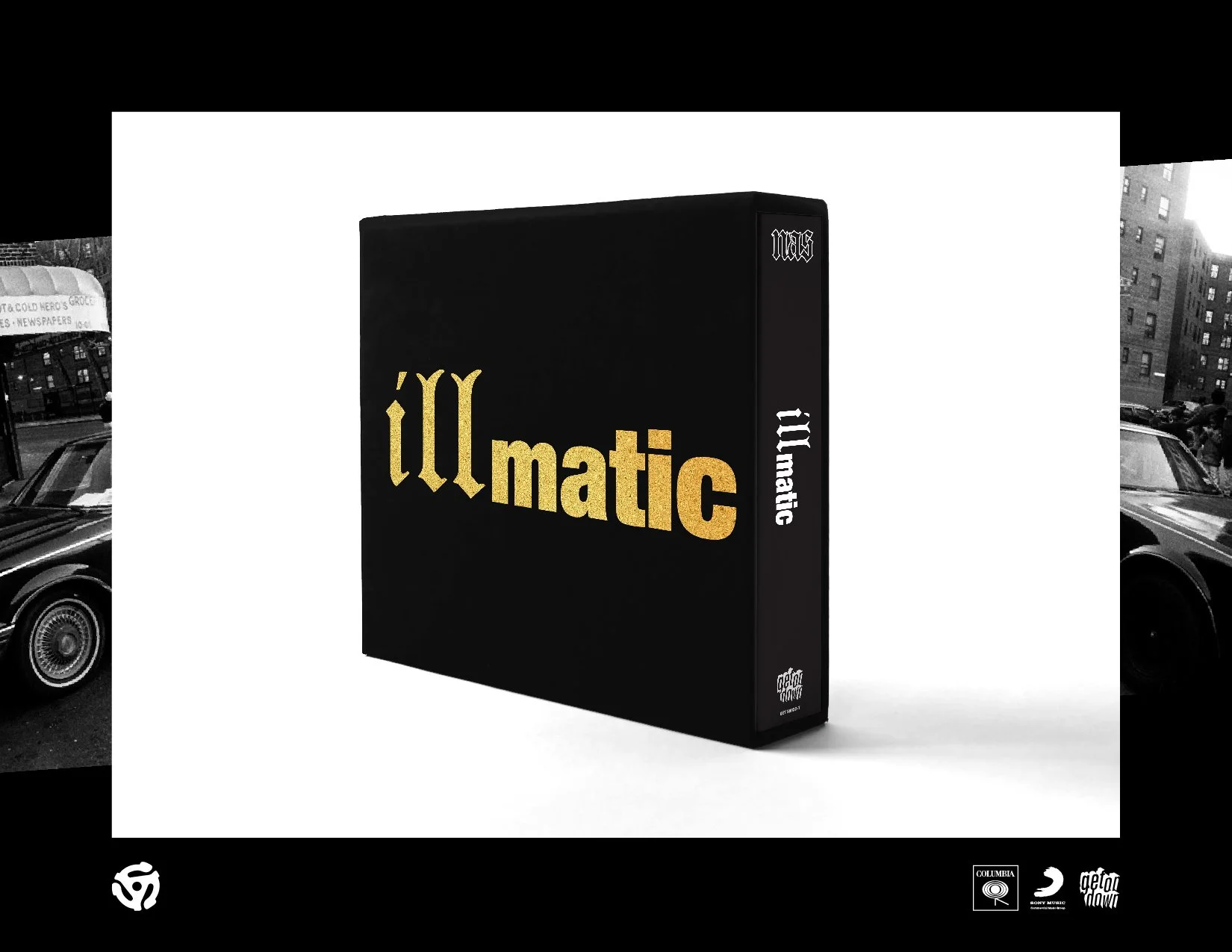 The set is housed in a premium outer slipcase, debossed with the iconic Illmatic logo in gold foil.