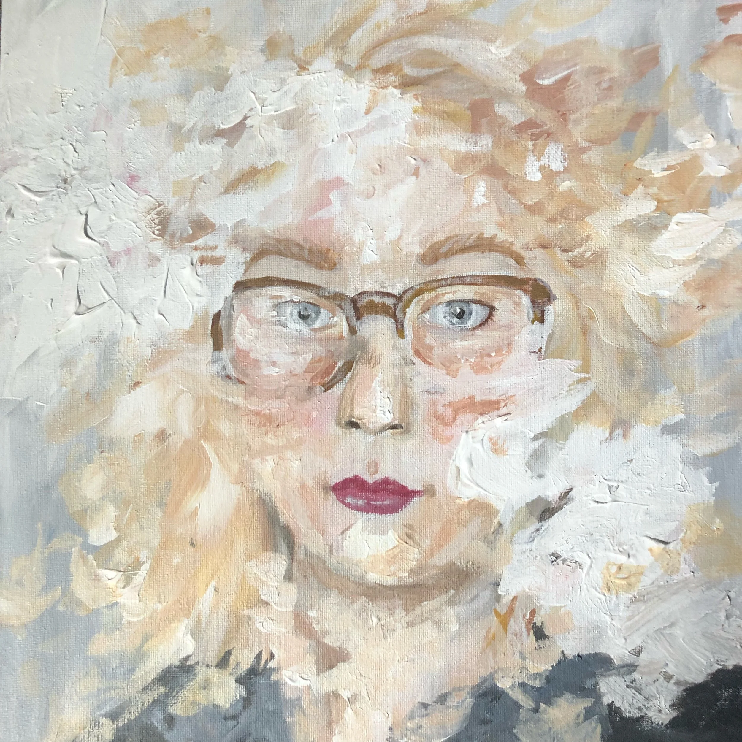 Self Portrait 2019 14 x 14" acrylic on canvas