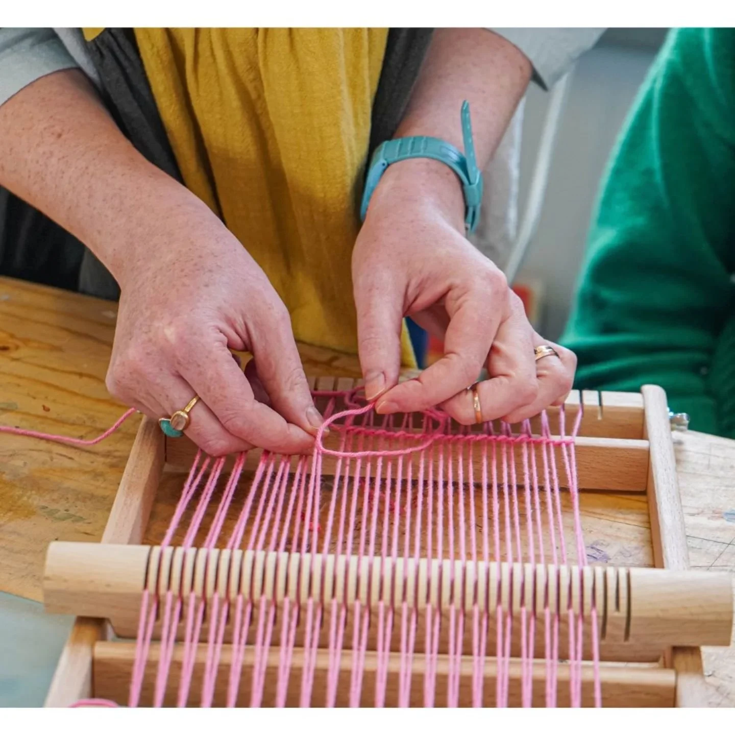 I'm doing two workshops this Saturday as part of the @motherhousestudios #openstudios 

The cost of &pound;22.50 covers includes all materials needed to try your hand at weaving on a small frame loom. Some looms will also be available to buy on the d
