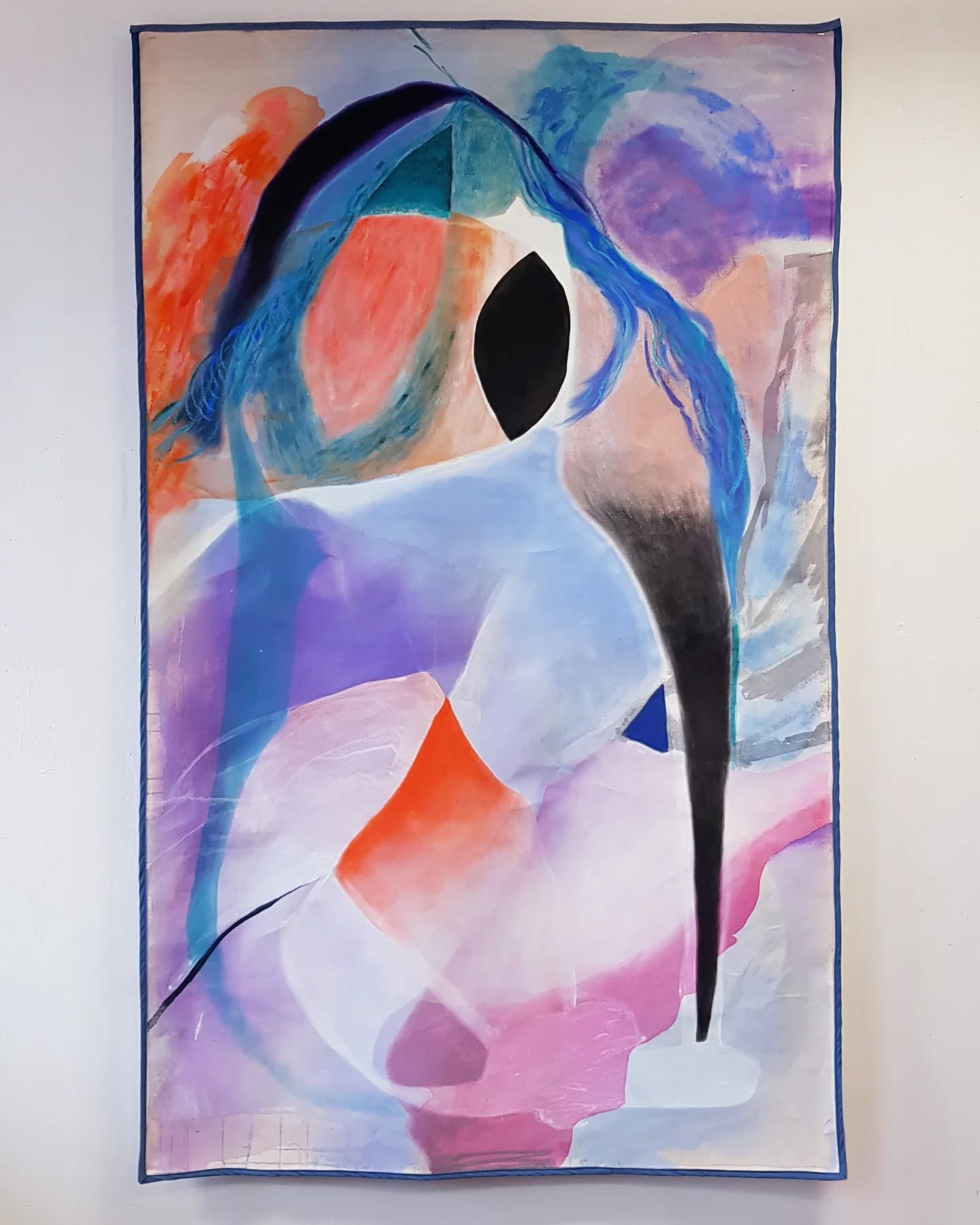 Vena Amoris 
2025 
107x173cm 
Acrylic, oil, oil stick on canvas, polycotton binding, thread

#unstretchedcanvas #painting #londonartist