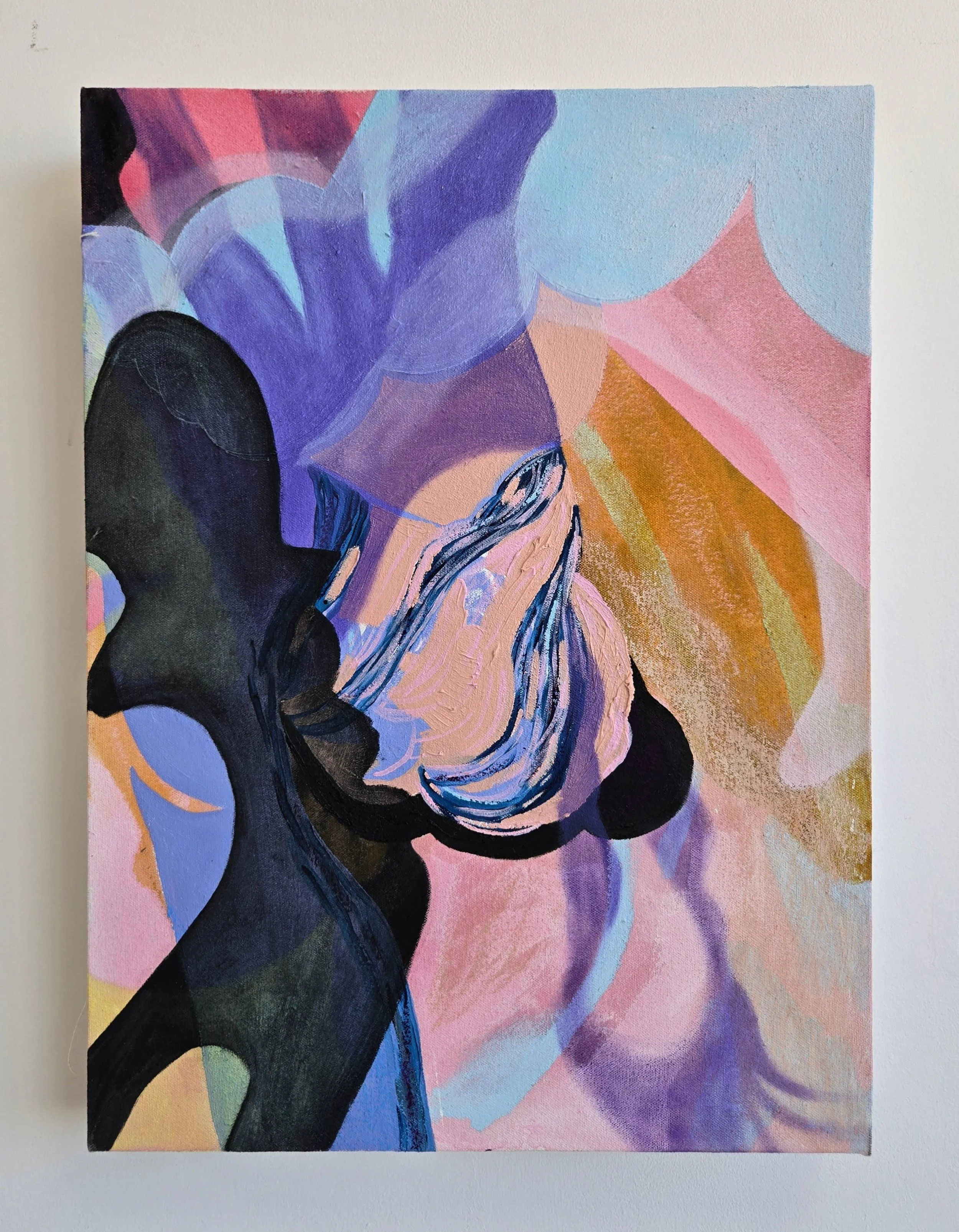 Soft Tissue Damage, 2026. Acrylic, oil and oil stick on canvas. 55x40cm