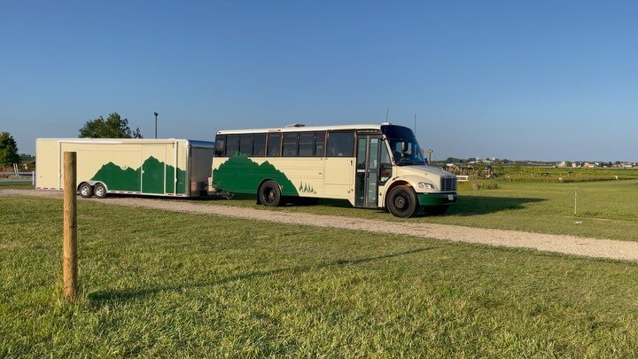 this is Sequoia. our bus has storage for our art &amp; product &amp; even bunk beds, &amp; the long trailer is our mobile shop. it is a bit of a circus when we travel down the road, but I am so proud of all the hard work our family put into her. from