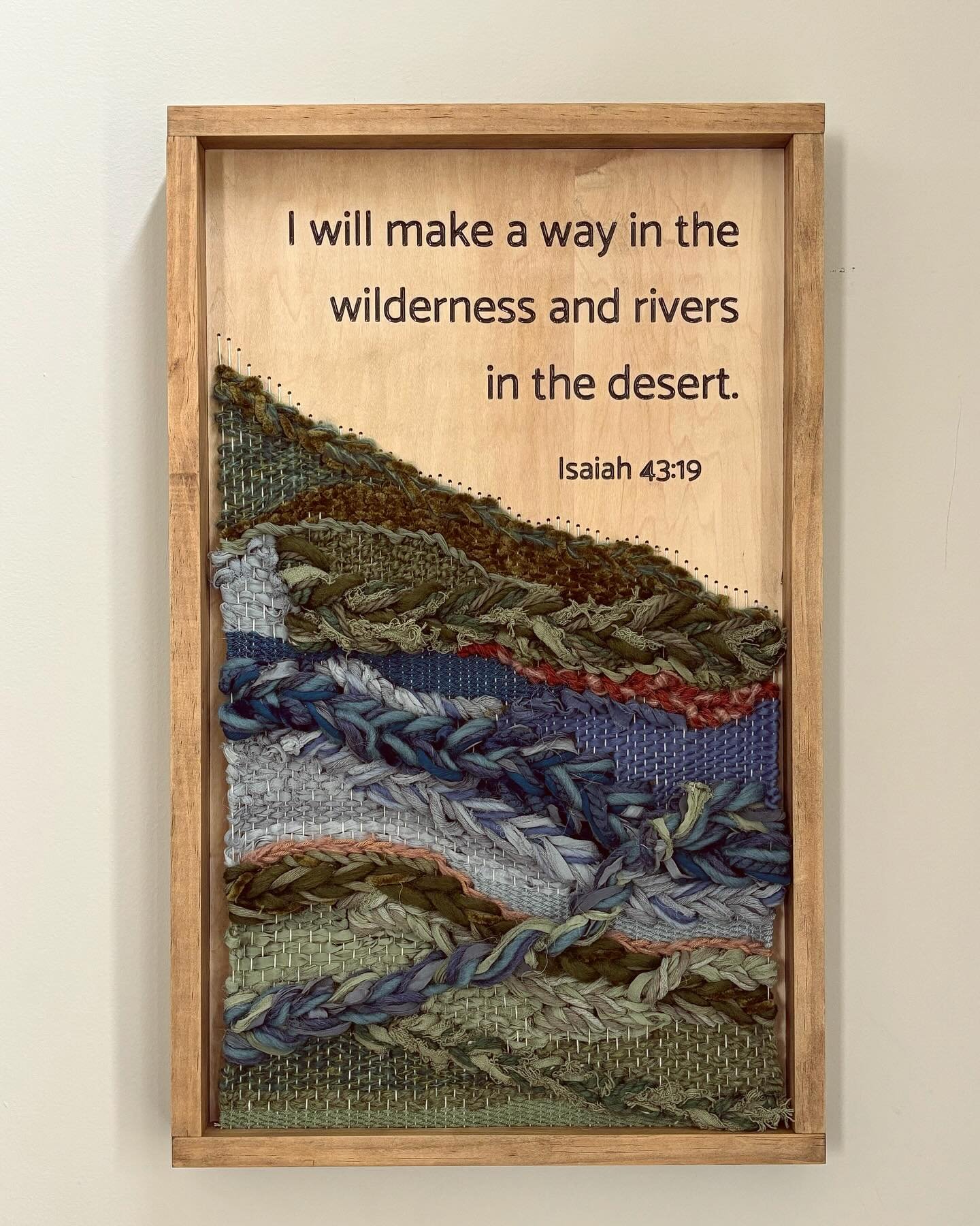 &ldquo;Behold, I am doing a new thing; even now it is coming, do you not see it? I will make a way in the wilderness and rivers in the desert.&rdquo;
‭‭Isaiah‬ ‭43‬:‭19‬ ‭

#3pinesmercantile #isaiah4319 #wovenart #wallhanging #homedecor