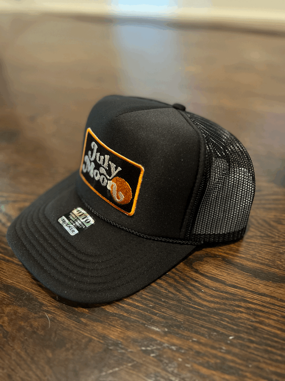 OTTO Black Trucker Hat with Colorful Travel Patch Indian Motorcycles Otto Flat Brim Cap Embroidered Patch  main image 3