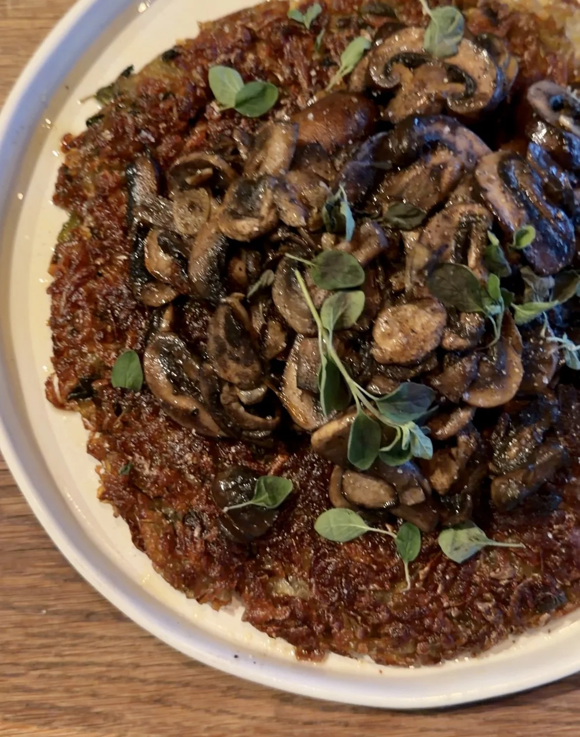 Herbed Rösti with Lemony-Garlic Mushrooms