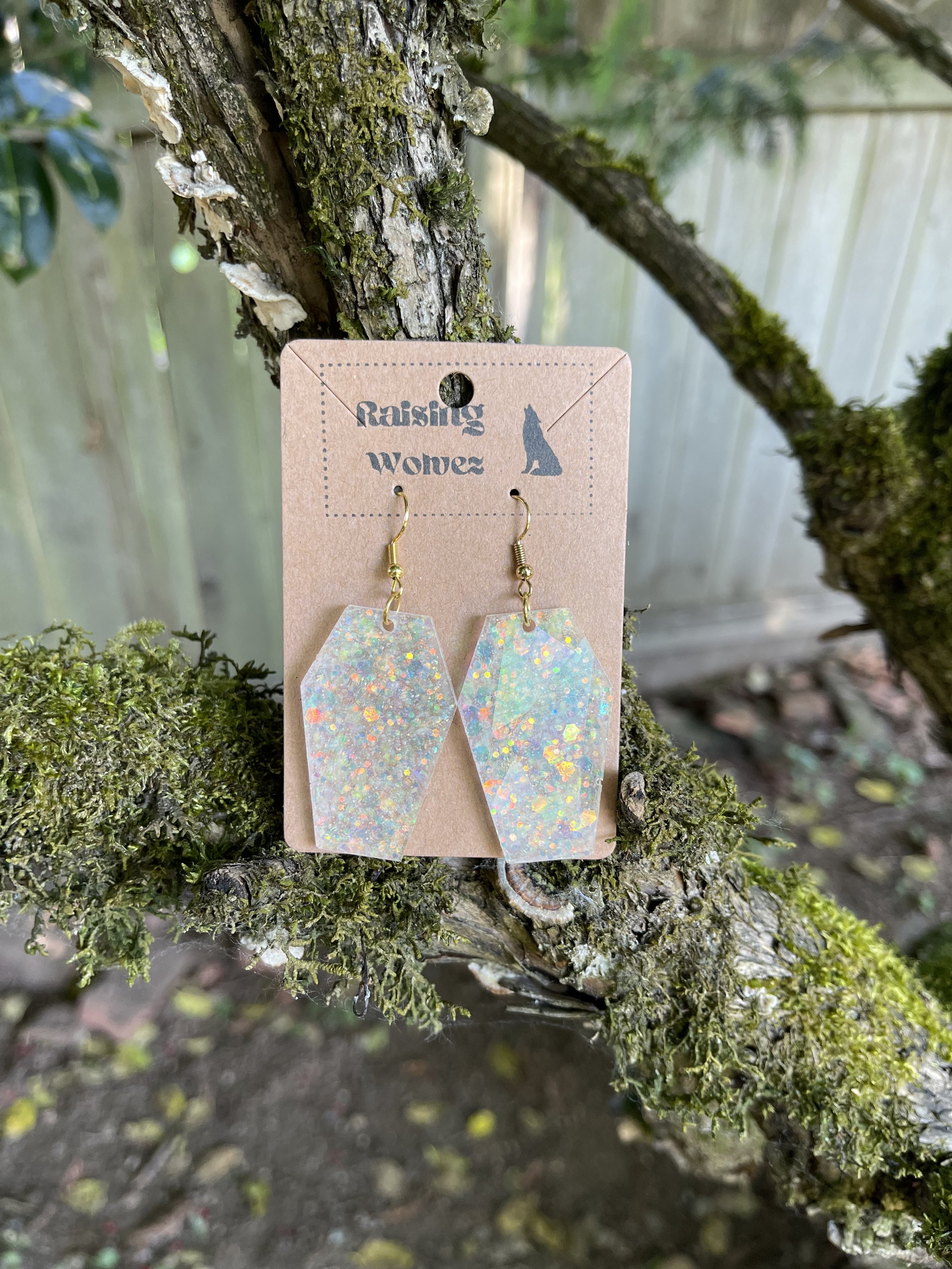 Holographic Coffin Earrings