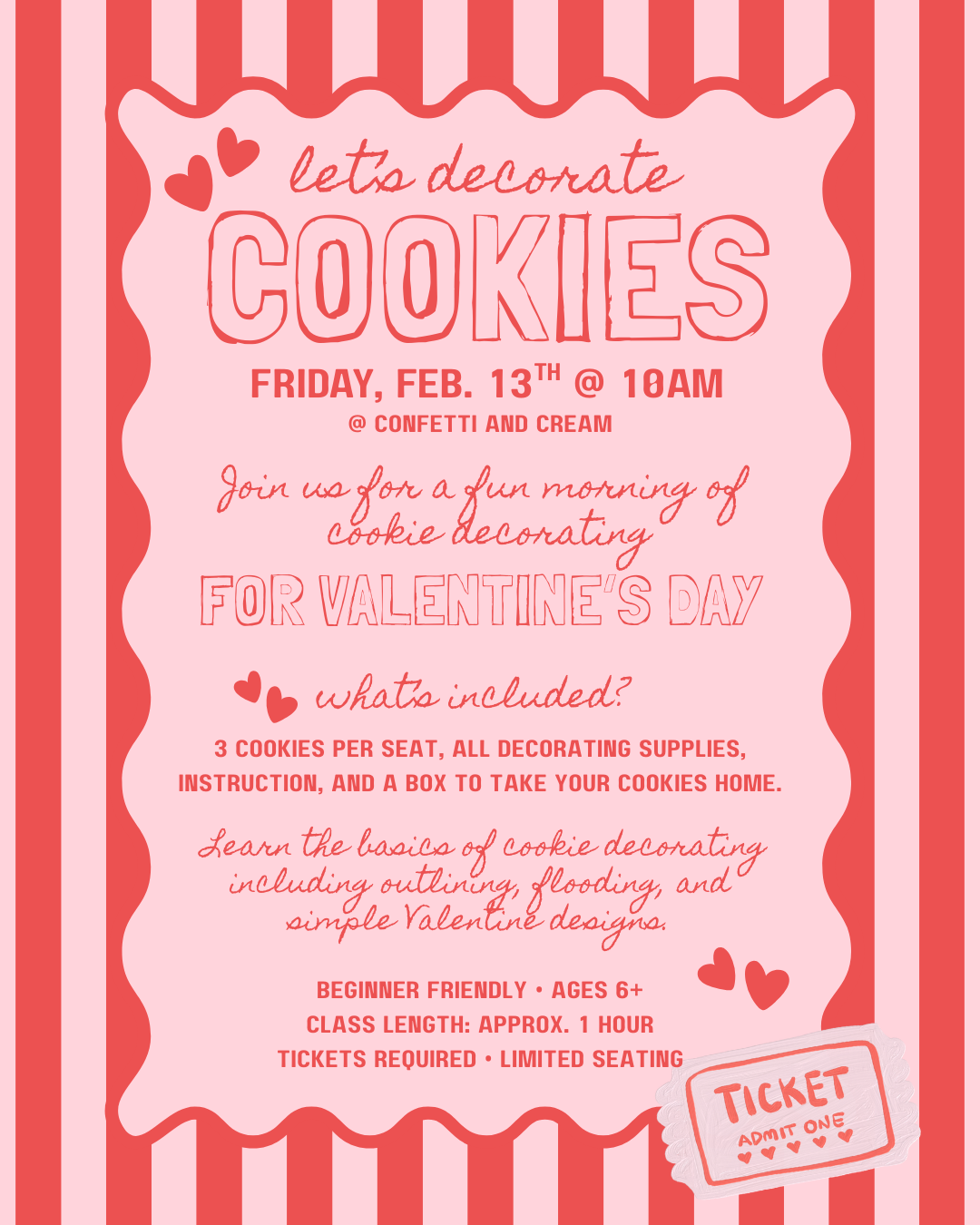 cookie class event flyer