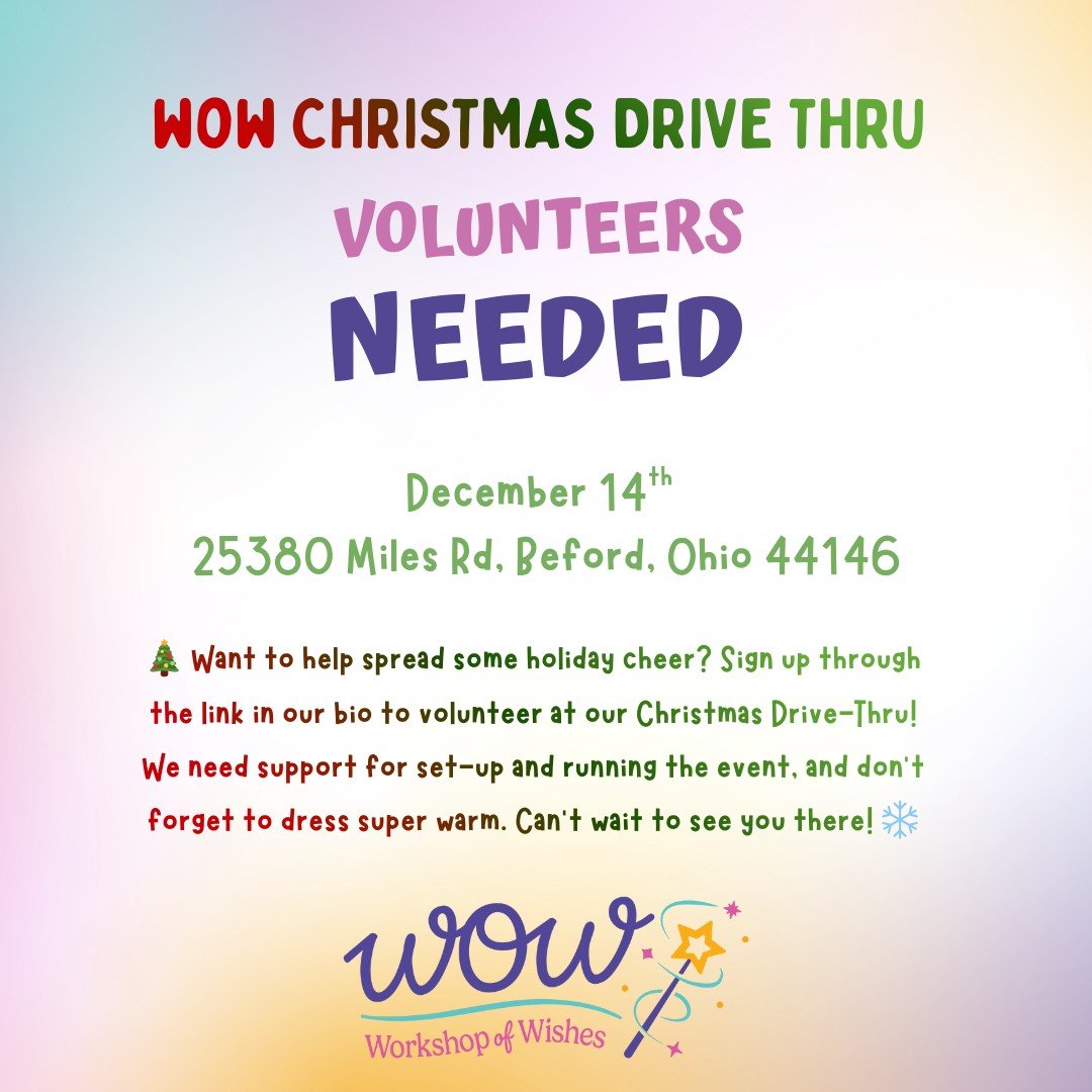 ✨ Volunteers needed! Click the link in our bio to sign up for our Christmas Drive-Thru. We need help with set-up and day-of fun. Dress warm &mdash; it&rsquo;s an outdoor event! 🎄❄️