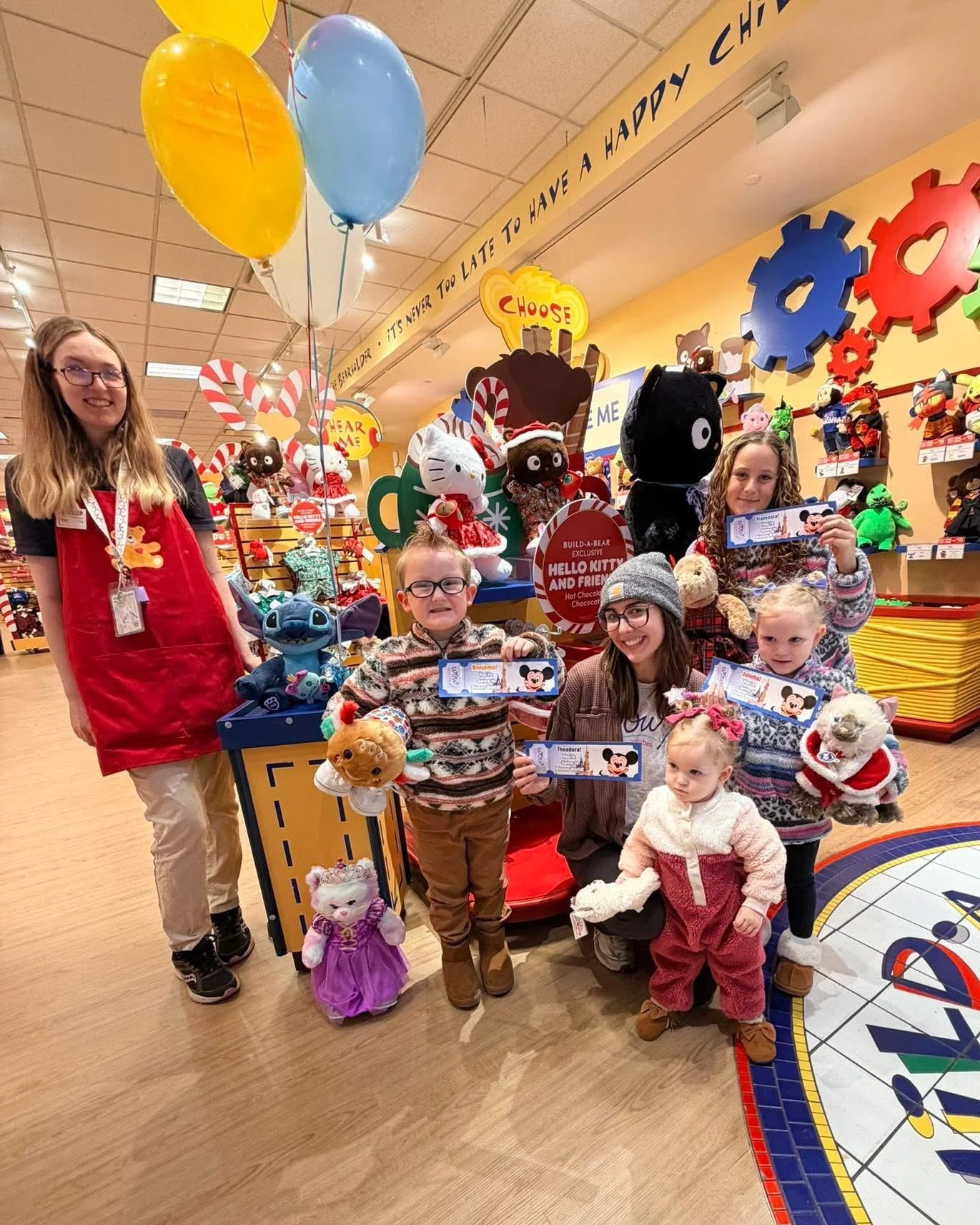 Benjamin had a bear-tastic time at Build-A-Bear with his sisters! 🐻 
From picking out a furry friend to bringing it to life, these kids have a brand new best friend! 💜