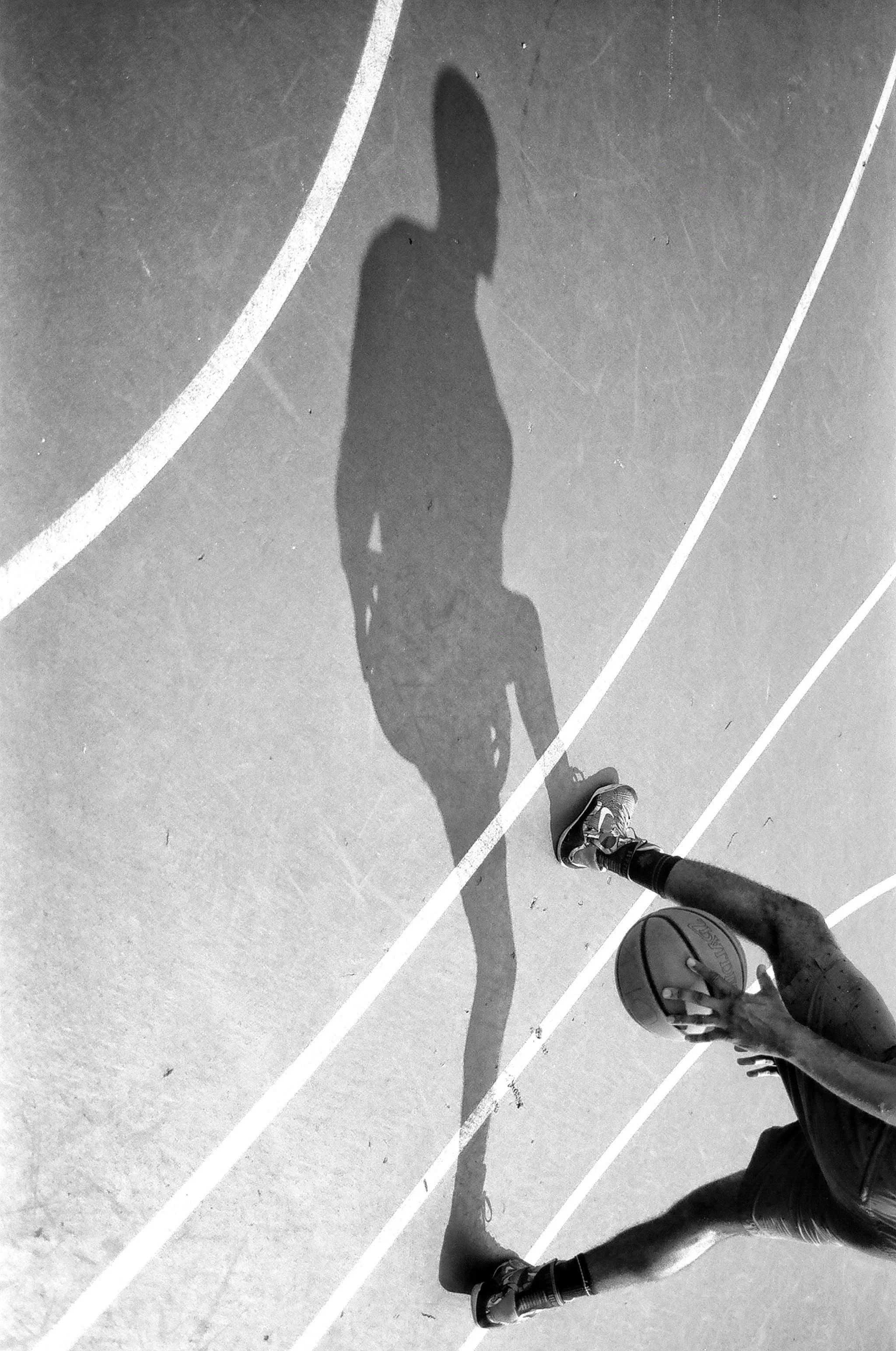 Ola playing basketball