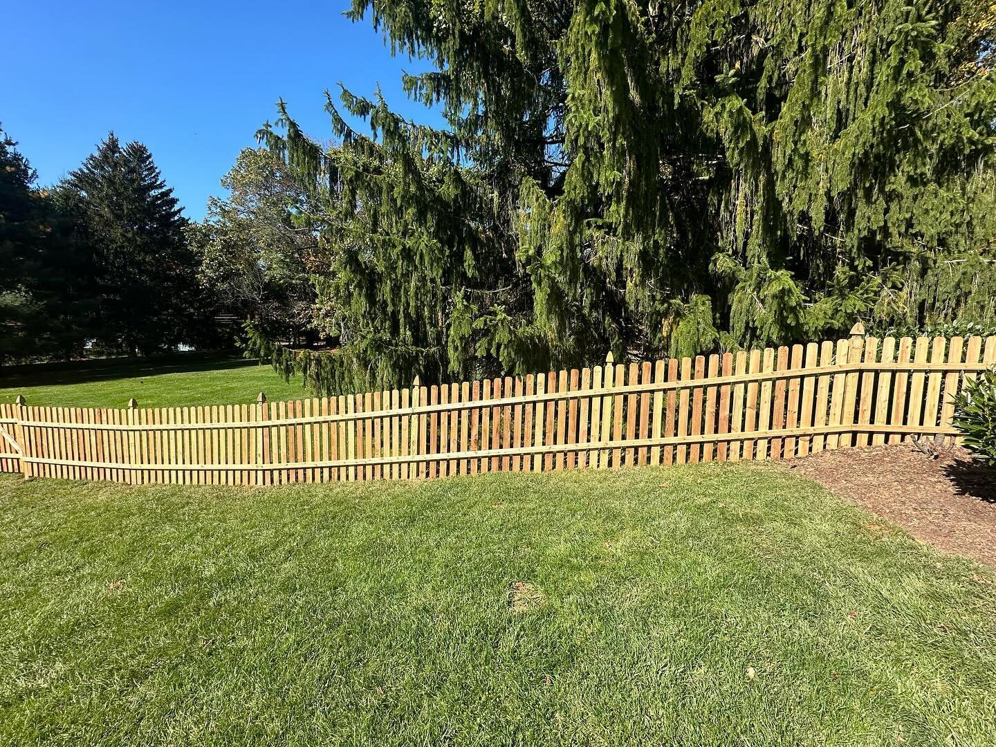 Behold our latest masterpiece: a charming space picket fence elegantly crafted by one of our dedicated crews! 🌿✨ 

Looking to enhance your space with custom fence solutions? Look no further! We turn visions into reality. Reach out today to discuss y