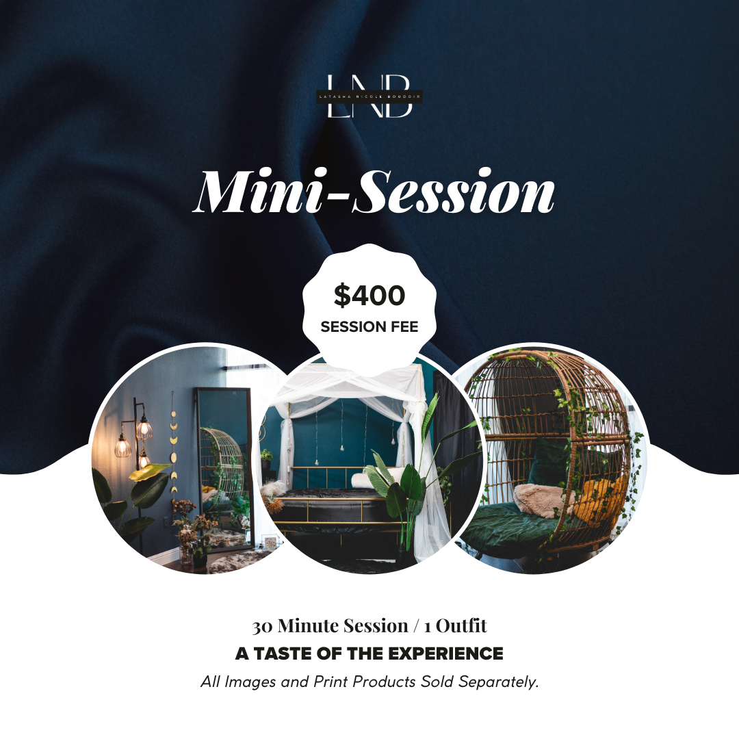 The Mini Boudoir Experience Session Fee - Portraits & Products Sold Separately