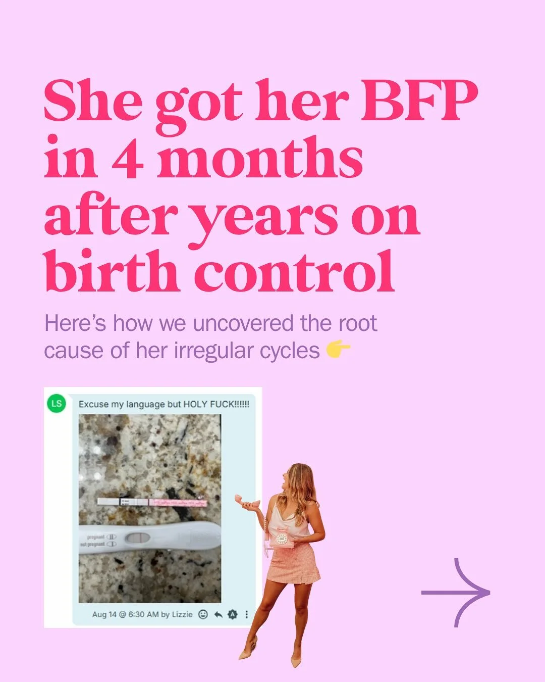 After 6 months of trying to conceive post-birth control, Lizzie felt so discouraged.

Her cycles were all over the place, and she was feeling hopeless &amp; nervous that she would never get her BFP. 

But deep down, she knew something was off &mdash;